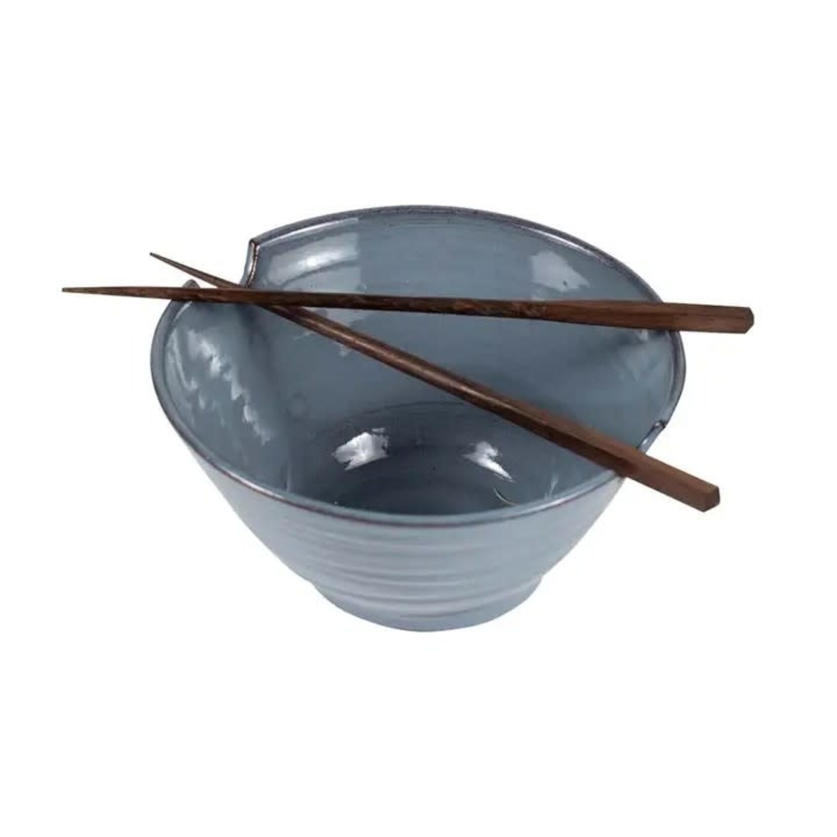 Ten Thousand Villages Chopsticks & Blue Bowl Set