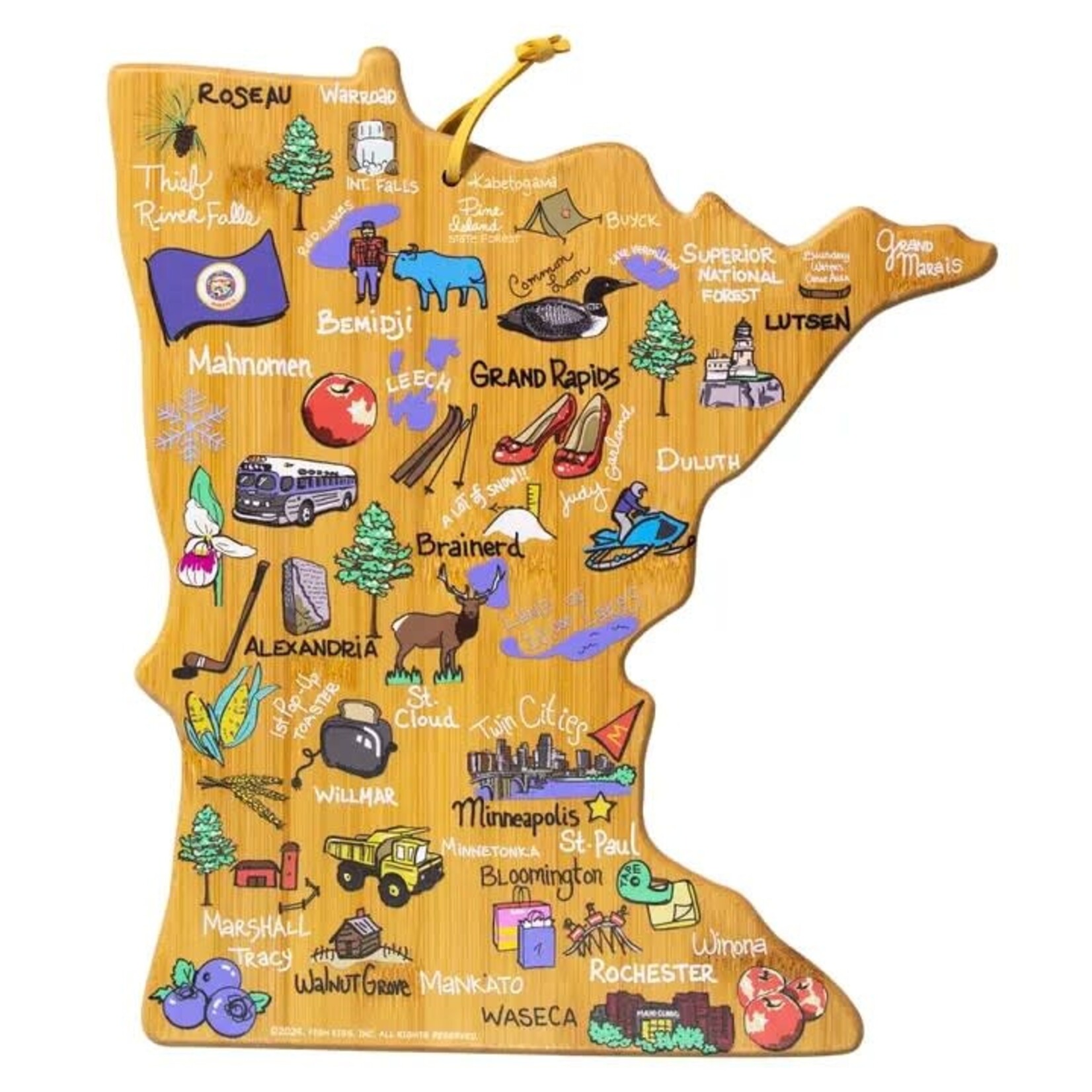 Totally Bamboo Minnesota Cutting Board with Artwork by Fish Kiss™