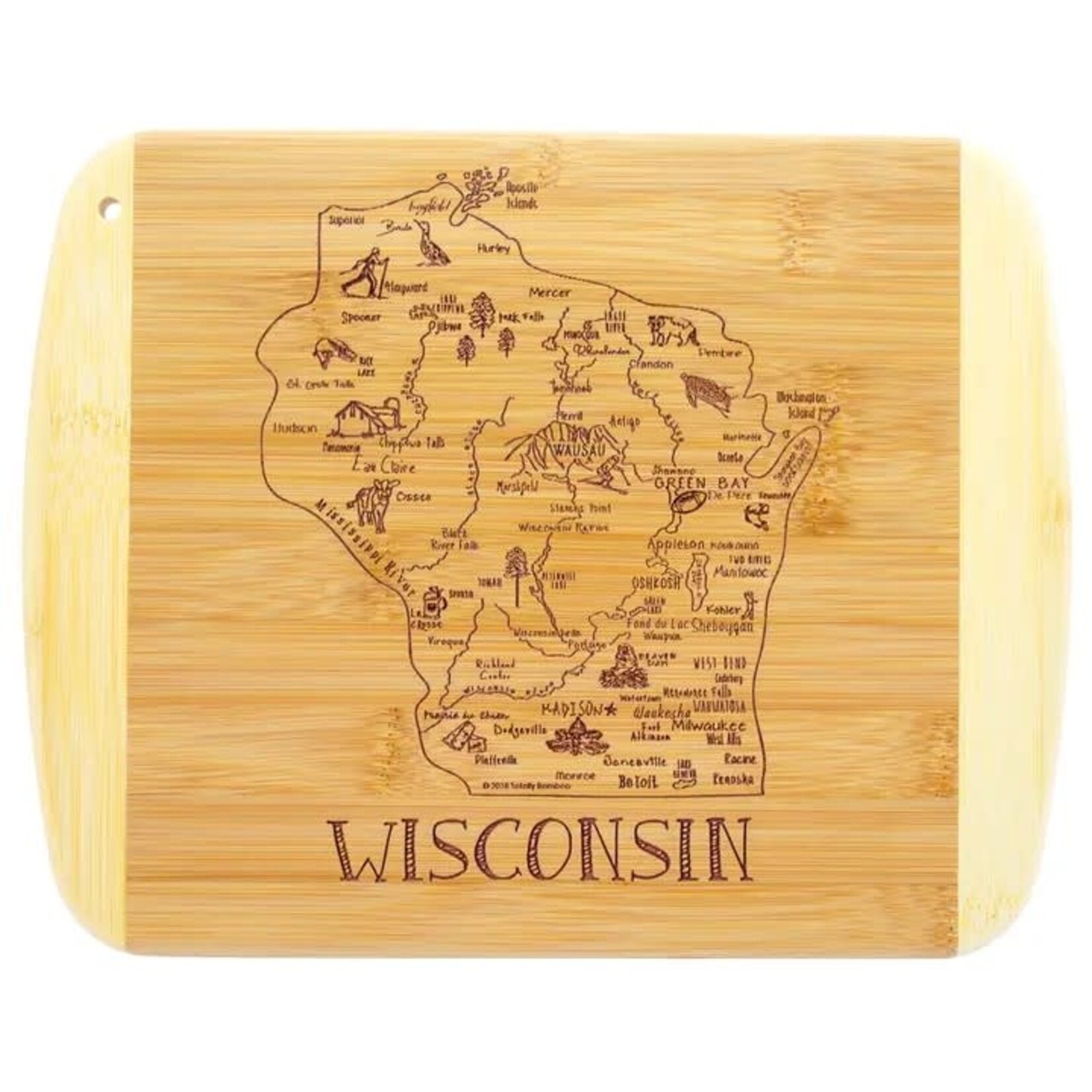 Totally Bamboo A Slice of Life Wisconsin Cutting & Charcuterie Board