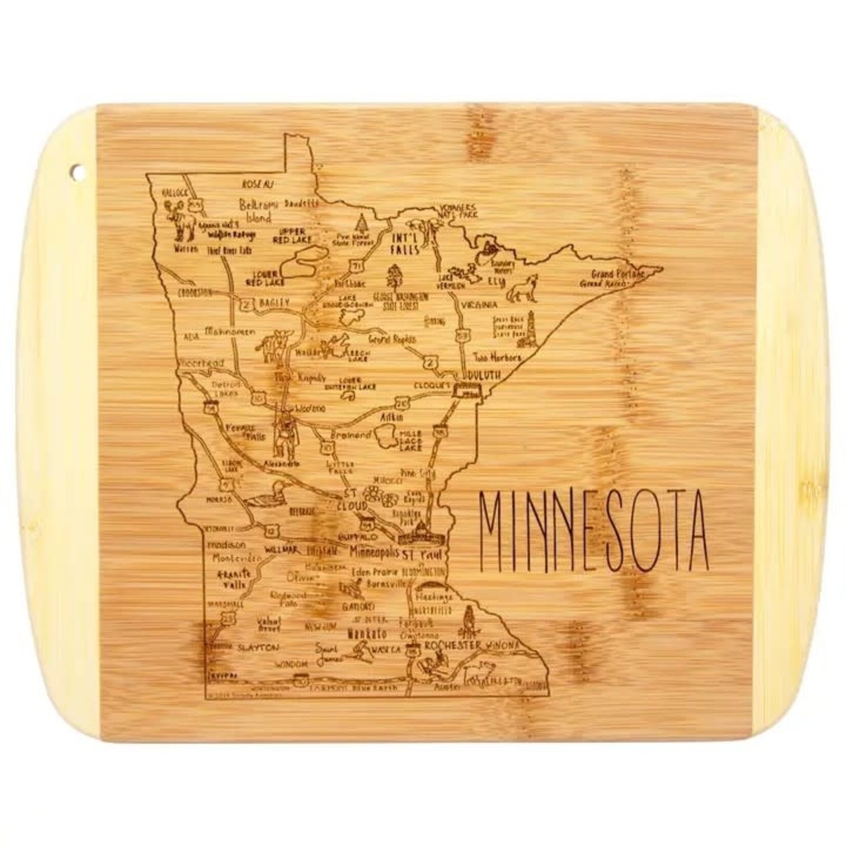 Totally Bamboo A Slice of Life Minnesota Cutting & Charcuterie Board
