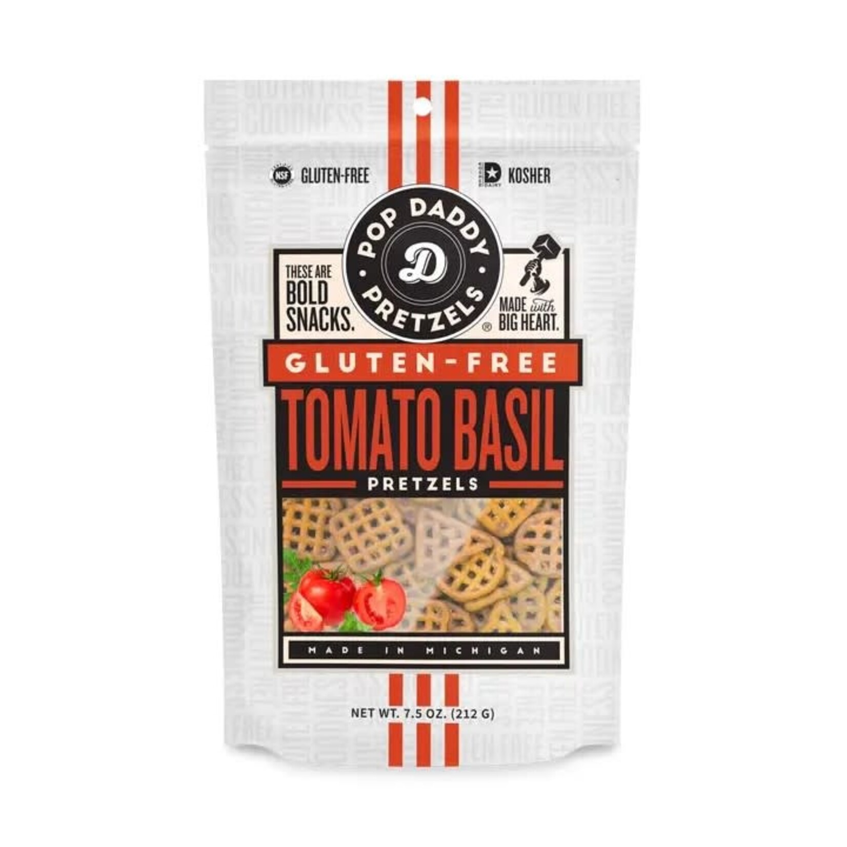 Pop Daddy Snacks Seasoned Pretzels - 7.5oz - Gluten Free Tomato Basil