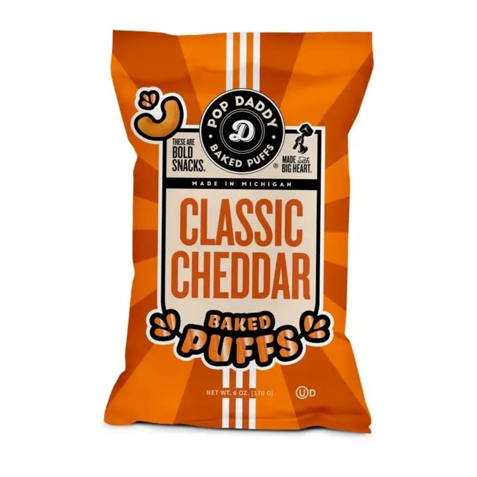 Pop Daddy Snacks Flavored Baked Puffs - 6oz - Classic Cheddar