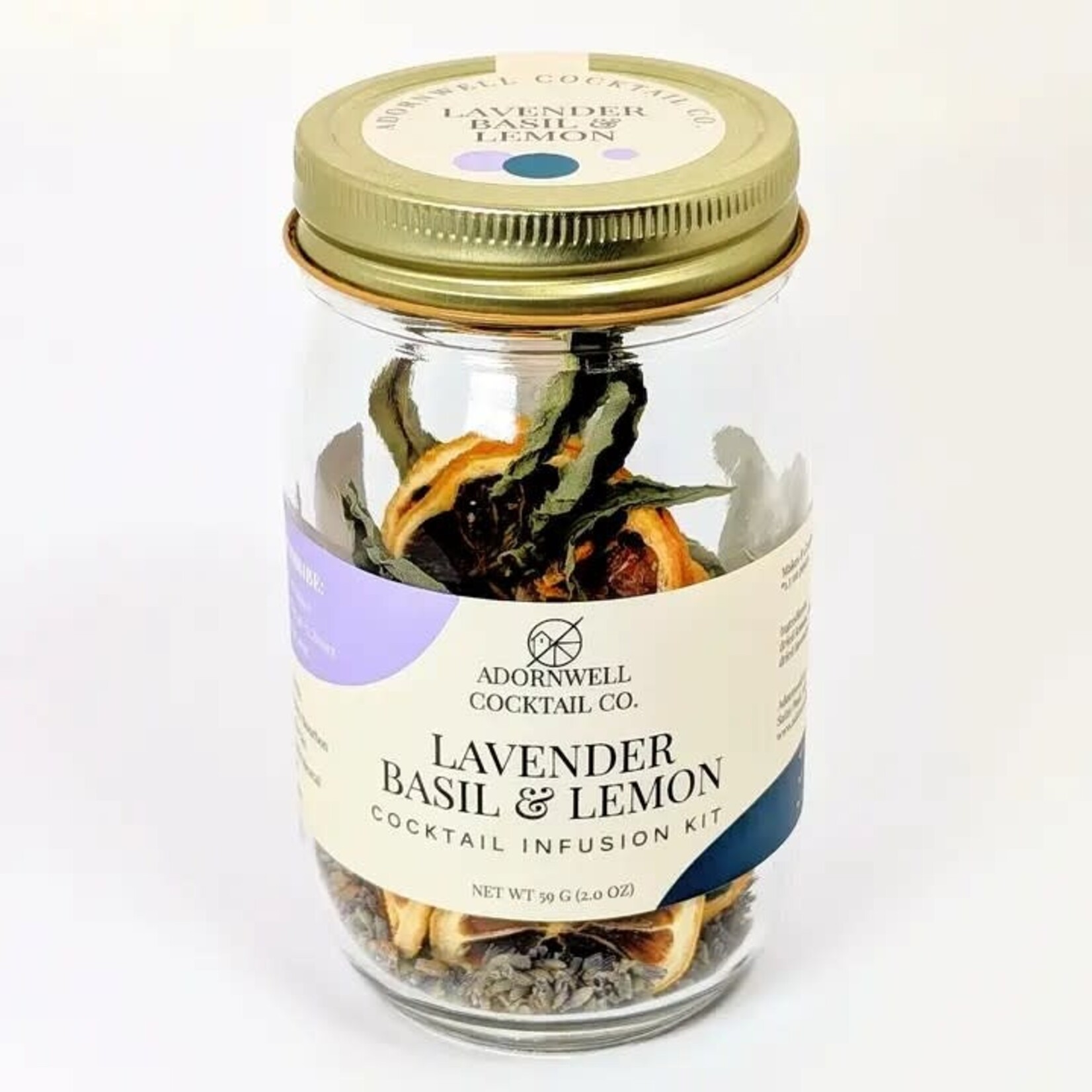 Adornwell Cocktail Co. Lavender Basil & Lemon Cocktail Infusion Kit