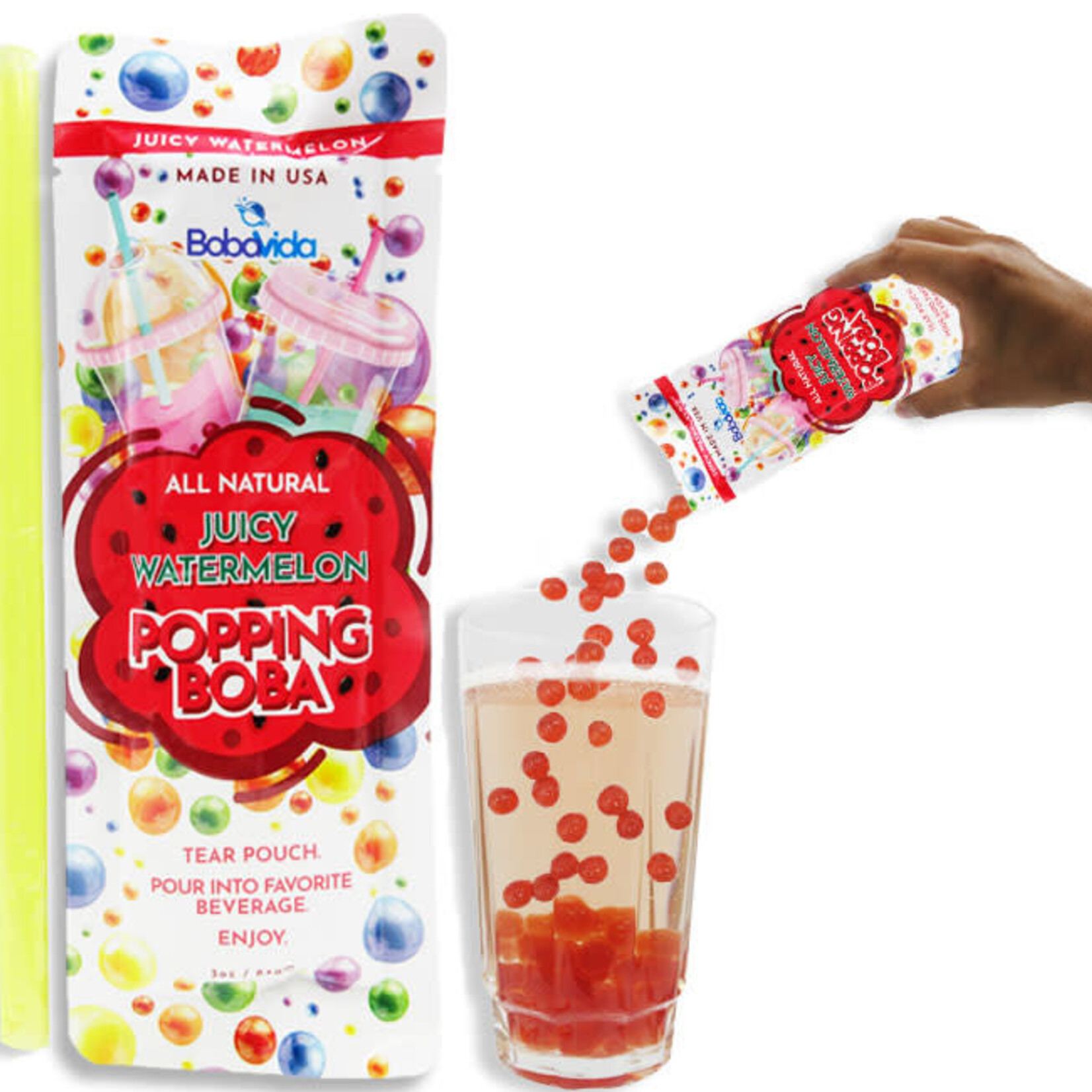 Grandpa Joes Popping Boba Single Serve - Watermelon