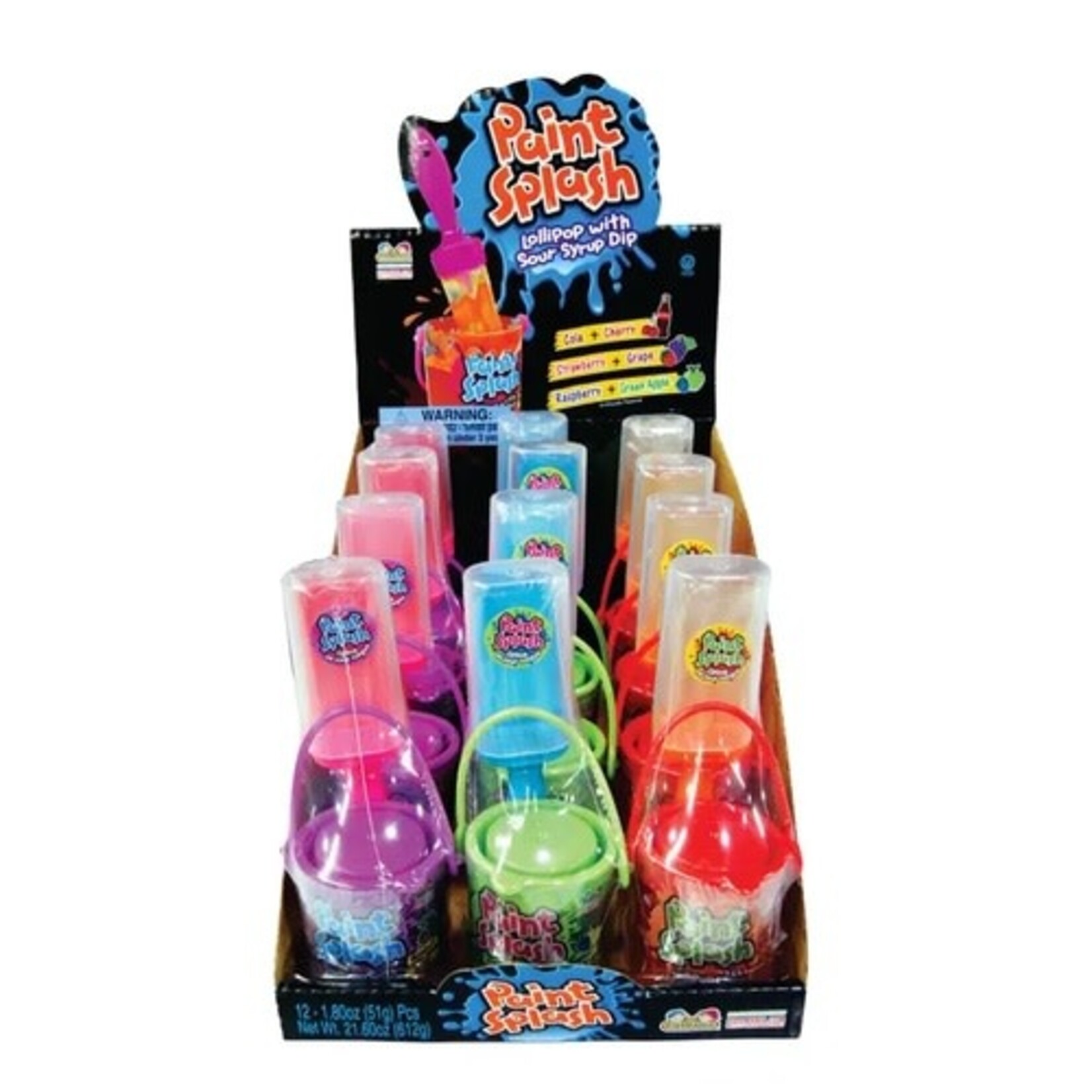 Grandpa Joes Kidsmania Paint Splash, Lollipop w/Sour Syrup Dip