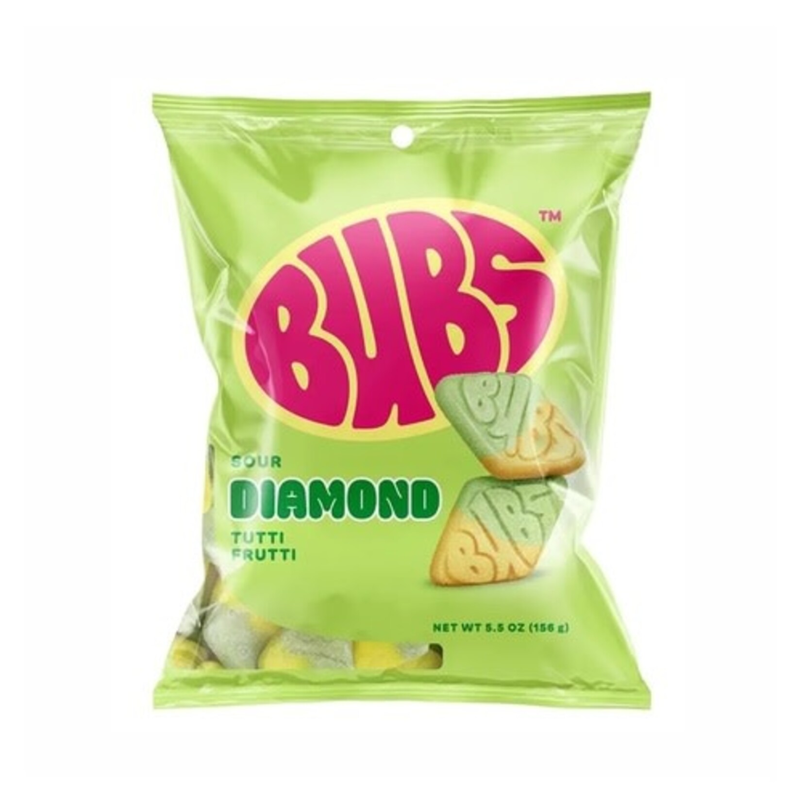 Grandpa Joes Bubs Sour Diamond Tutti Frutti 5.5oz Bag