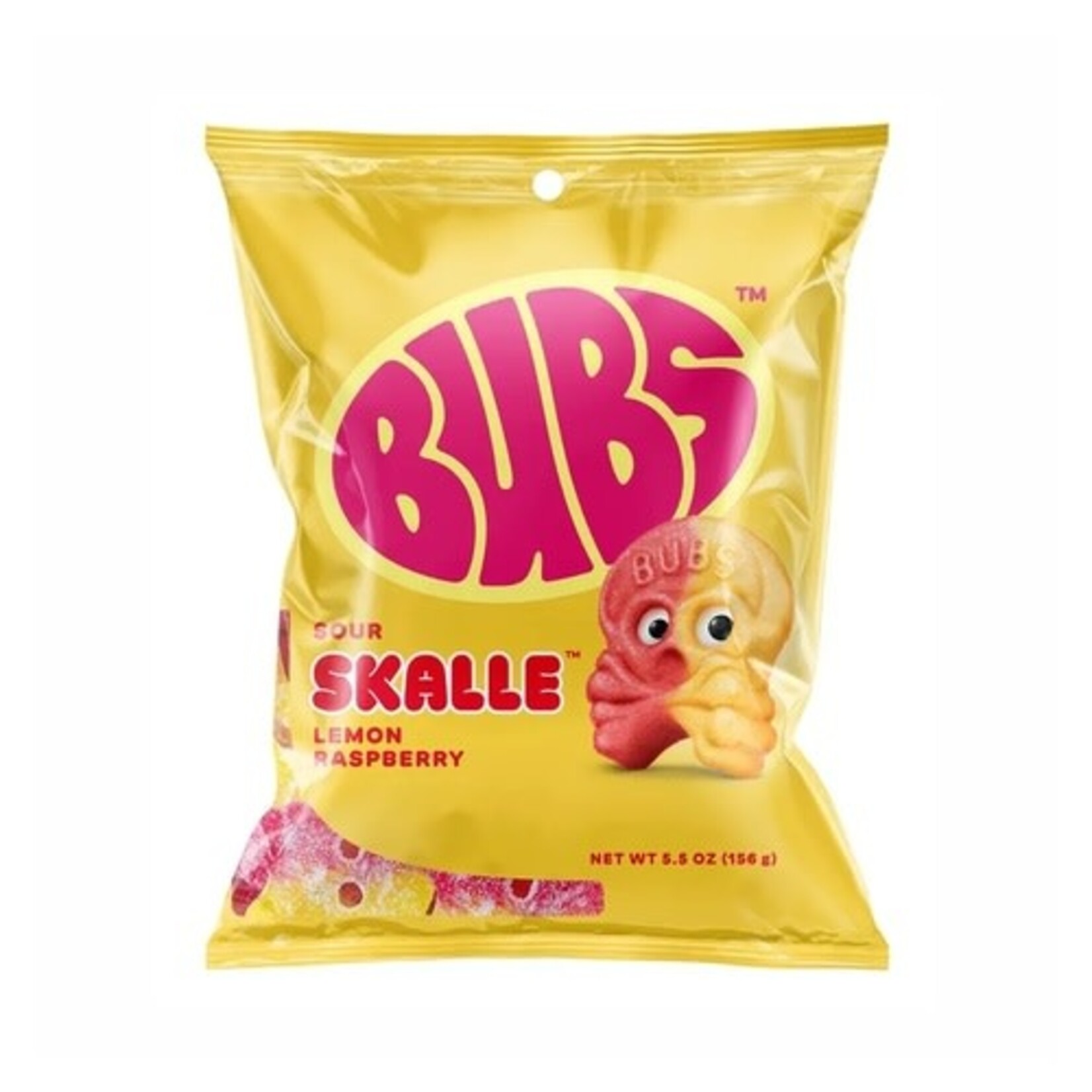 Grandpa Joes Bubs Sour Skalle Lemon Raspberry 5.5oz Bag