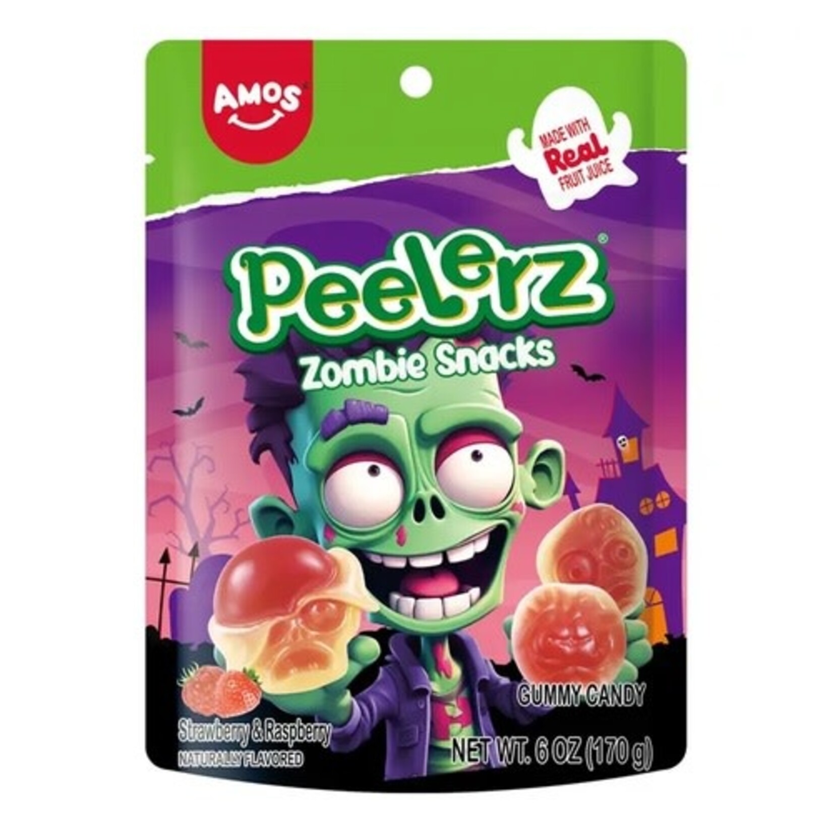 Grandpa Joes AMOS PEELERZ GUMMY ZOMBIE PEG BAG (STRAWBERRY & RASPBERRY)