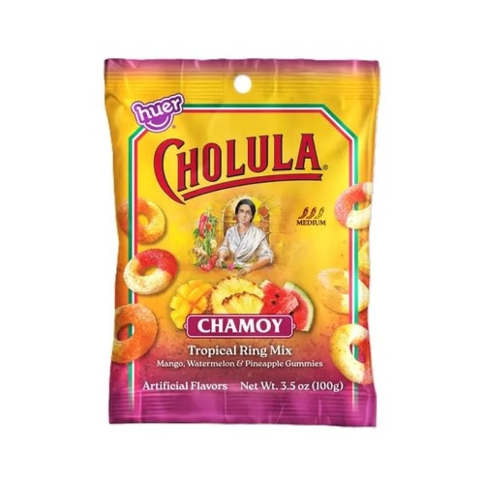 Grandpa Joes Cholula Chamoy Tropical Gummy Ring Mix, 3.5oz