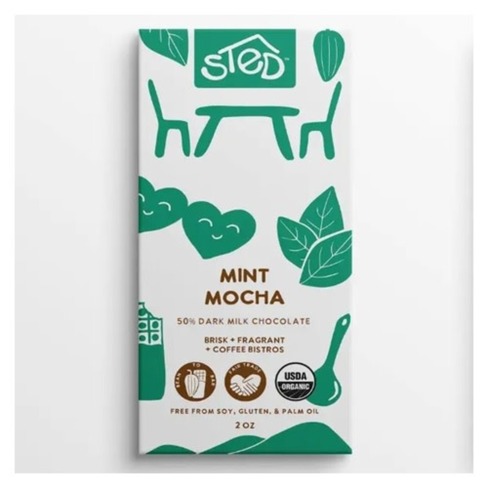 Sted Foods Mint Mocha Dark Milk Chocolate Bar
