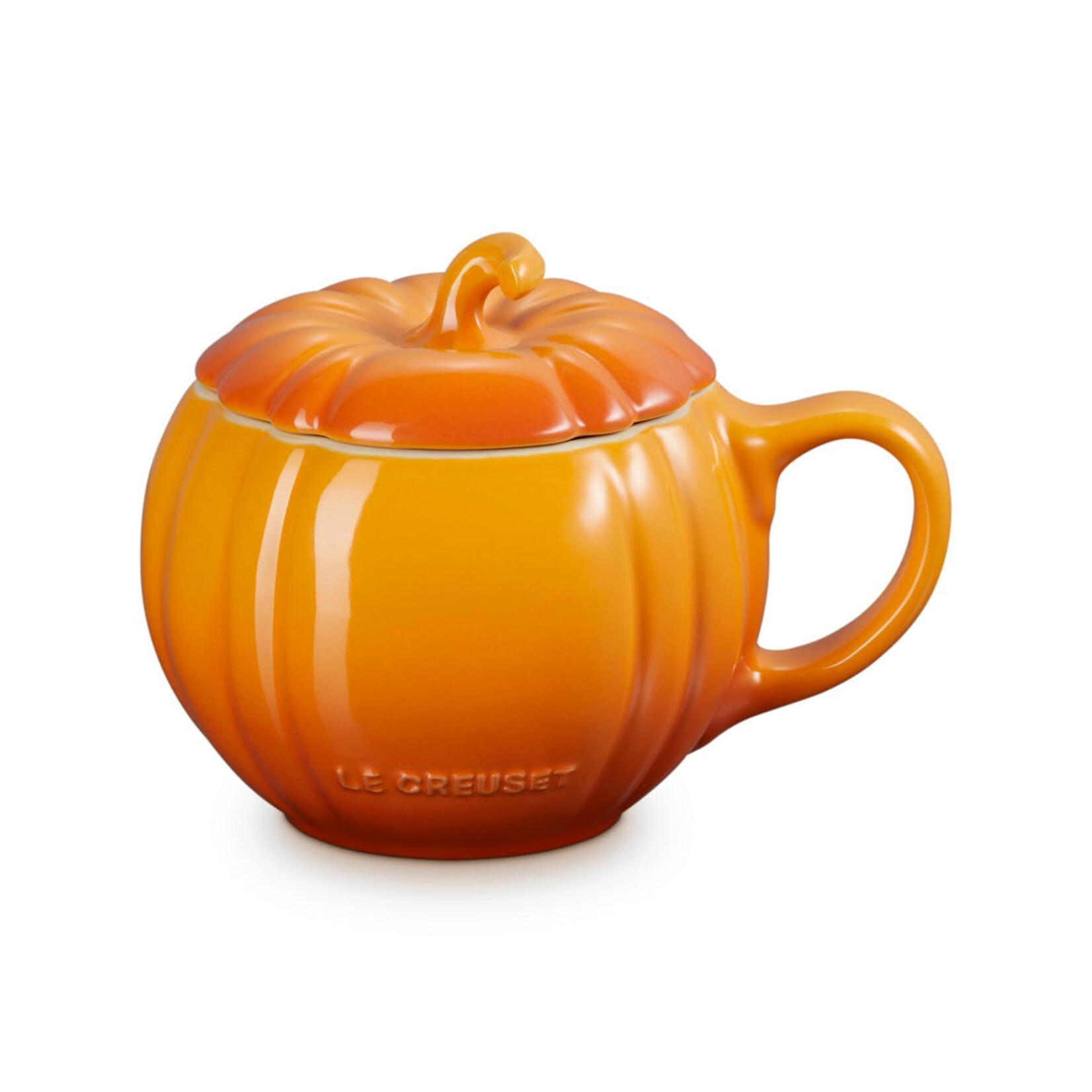 Le Creuset Pumpkin Mug with Lid - Persimmon - 14 oz | Le Creuset