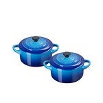 Le Creuset Set of 2 Chip & Dip 24Oz Mini Cocotte Bleu Riviera N/A | Le Creuset