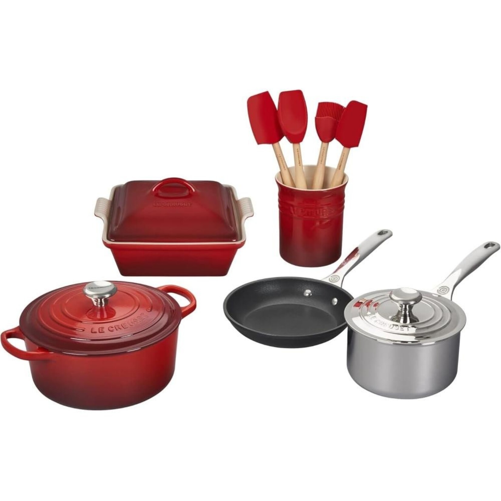 Le Creuset Set of 20 Mixed Material Cerise Signature Ss N/A | Le Creuset