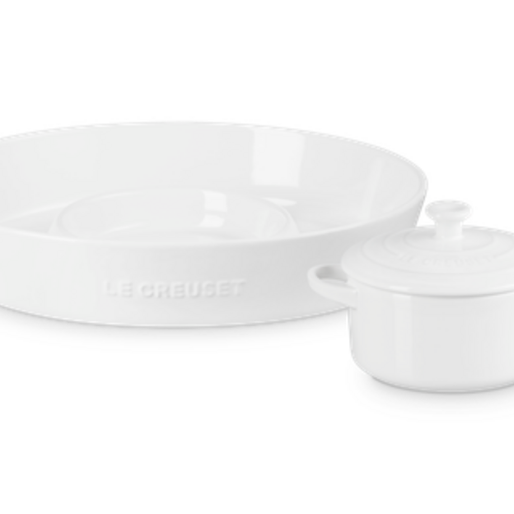 Le Creuset Set of 2 Chip & Dip 24Oz Mini Cocotte White | Le Creuset