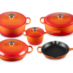 Le Creuset 9 Piece Signature Set, Flame (5.5 qt, Sig. RDO, 6.75 qt. Sig. ODO, 3.5 qt. Sig. Braiser, 1.75 qt. Sig. Saucepan, 10.25" Skillet) | Le Creuset