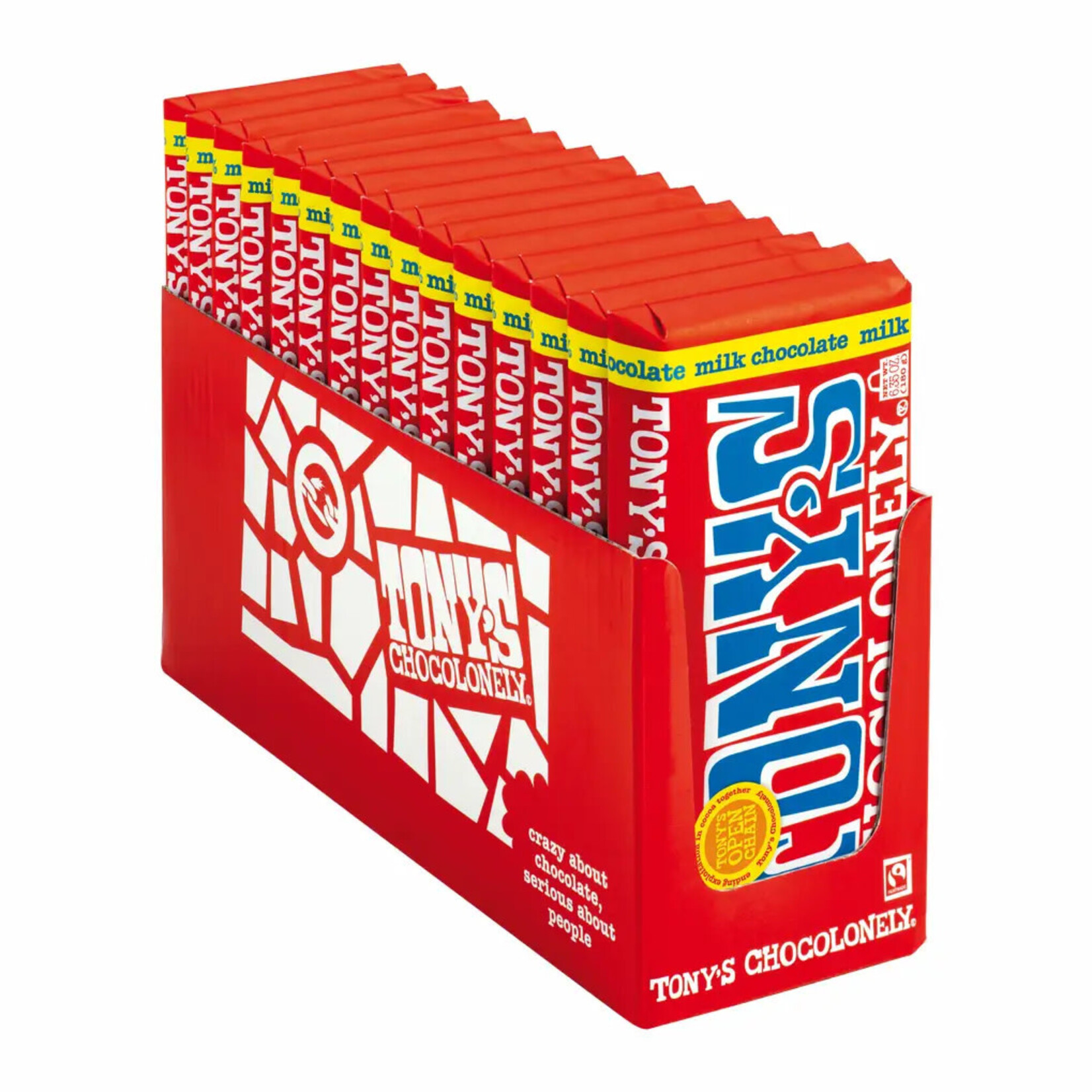 Tony's Chocolonely milk hazelnut cookie 32% - Large Bar