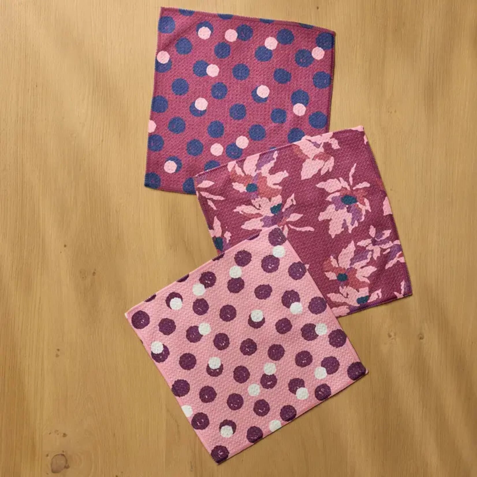 Geometry Mulberry Bloom Dot Dishcloth Set