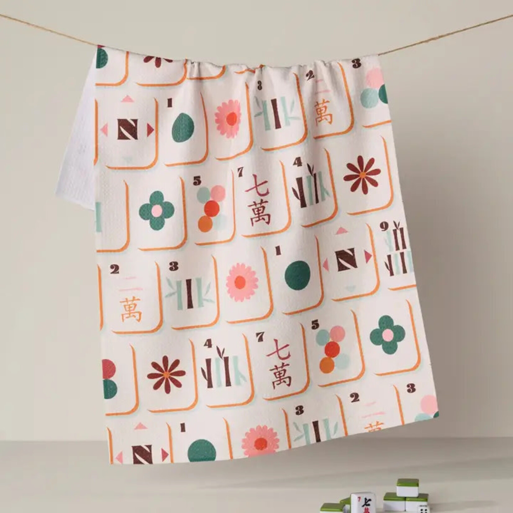 Geometry Cypress Tile Toss Tea Towel