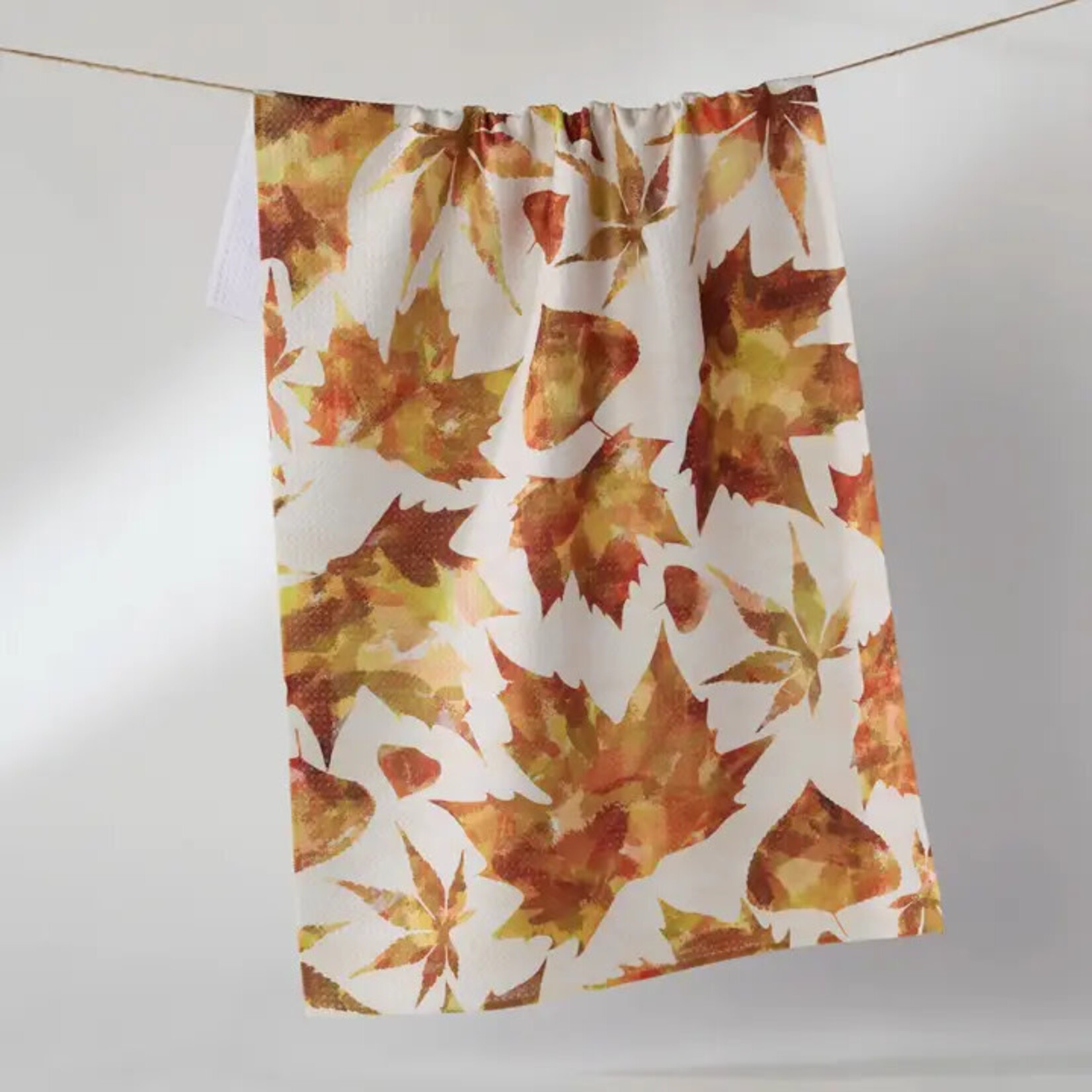 Geometry Painted Fall Tea Towel