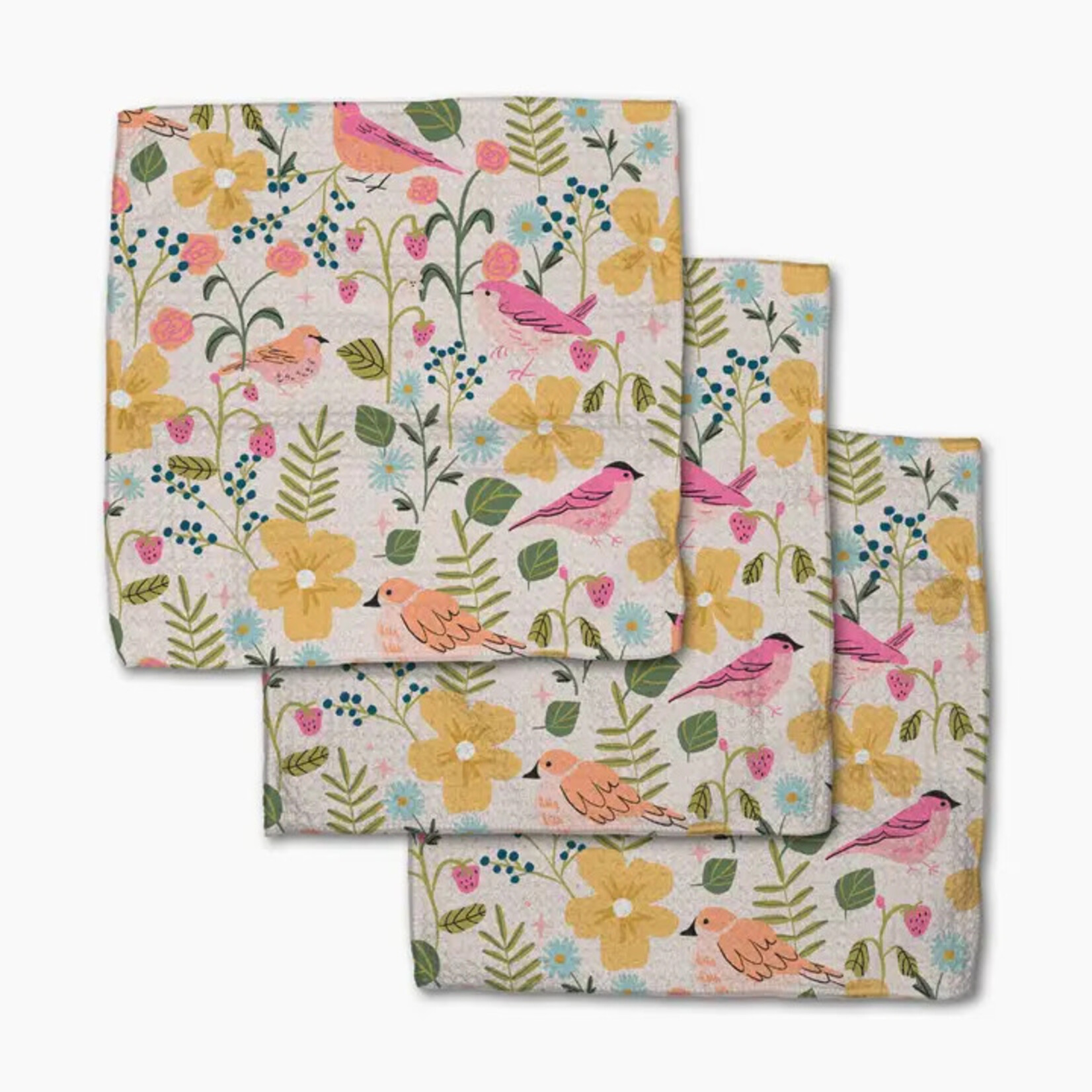 Geometry Summer Songbirds Dishcloth Set