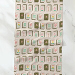 Geometry Flower Tiles Tea Towel - White