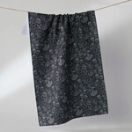 Geometry Cozy Flora Tea Towel - Black