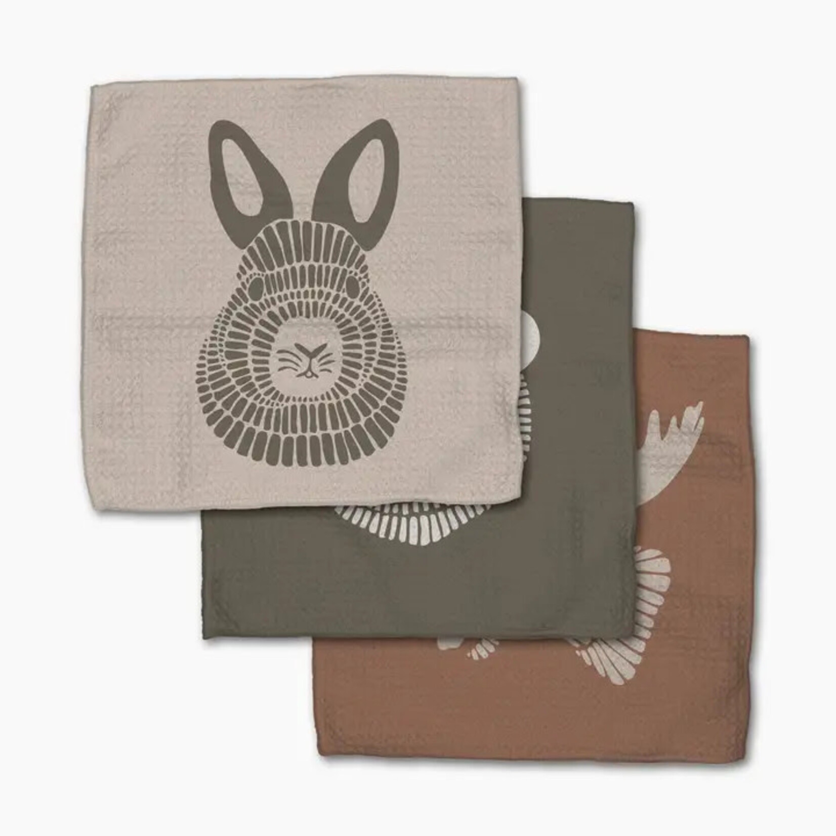 Geometry Forest Animals Dishcloth Set