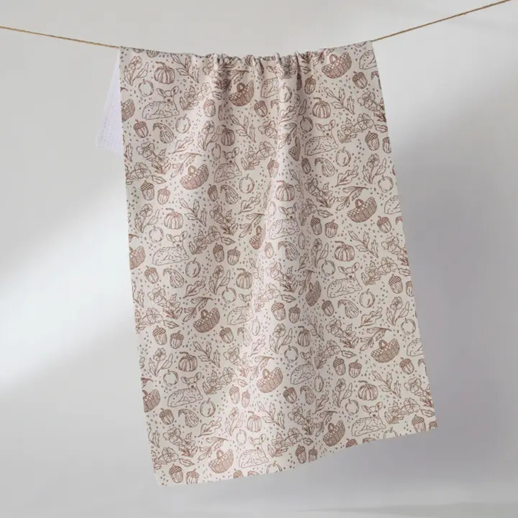Geometry Cozy Flora Tea Towel - White