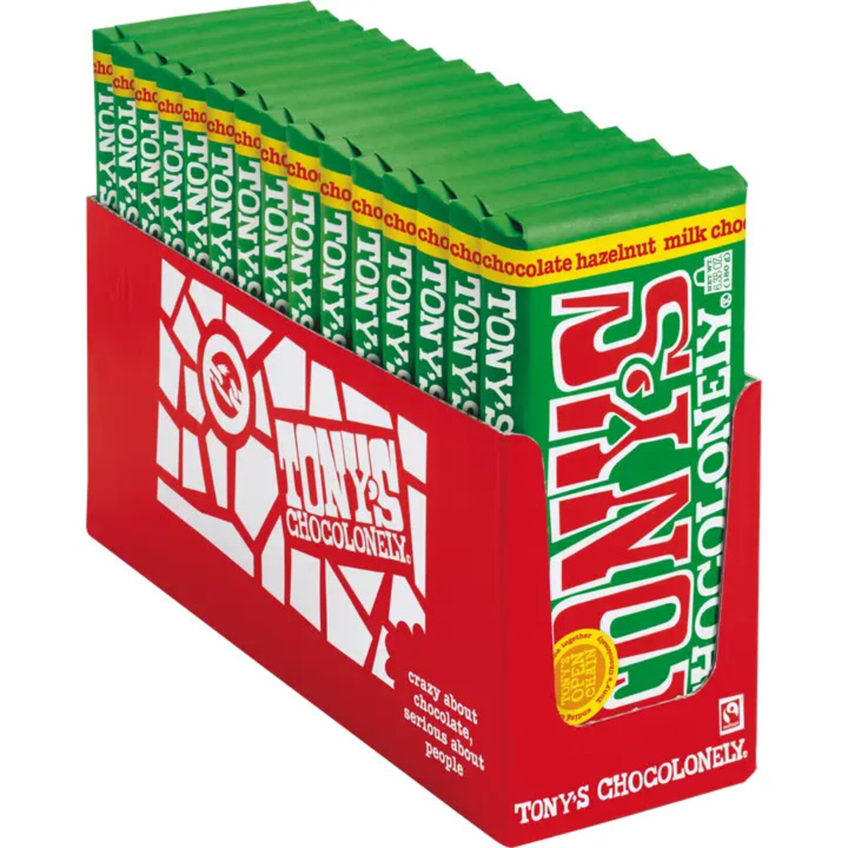 Tony's Chocolonely milk honey almond nougat 32% - Large Bar | Tony's Chocolonely