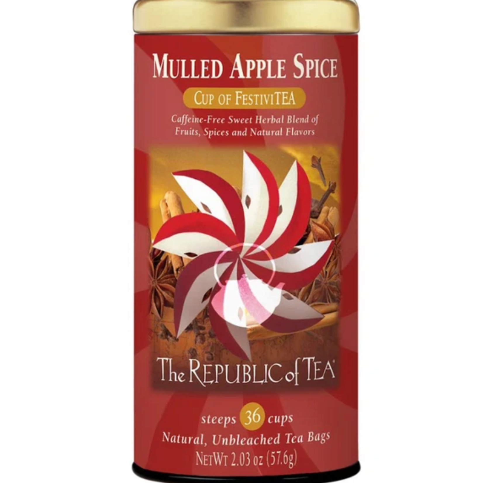 The Republic of Tea Mulled Apple Spice Tea, 36 Bag Tin