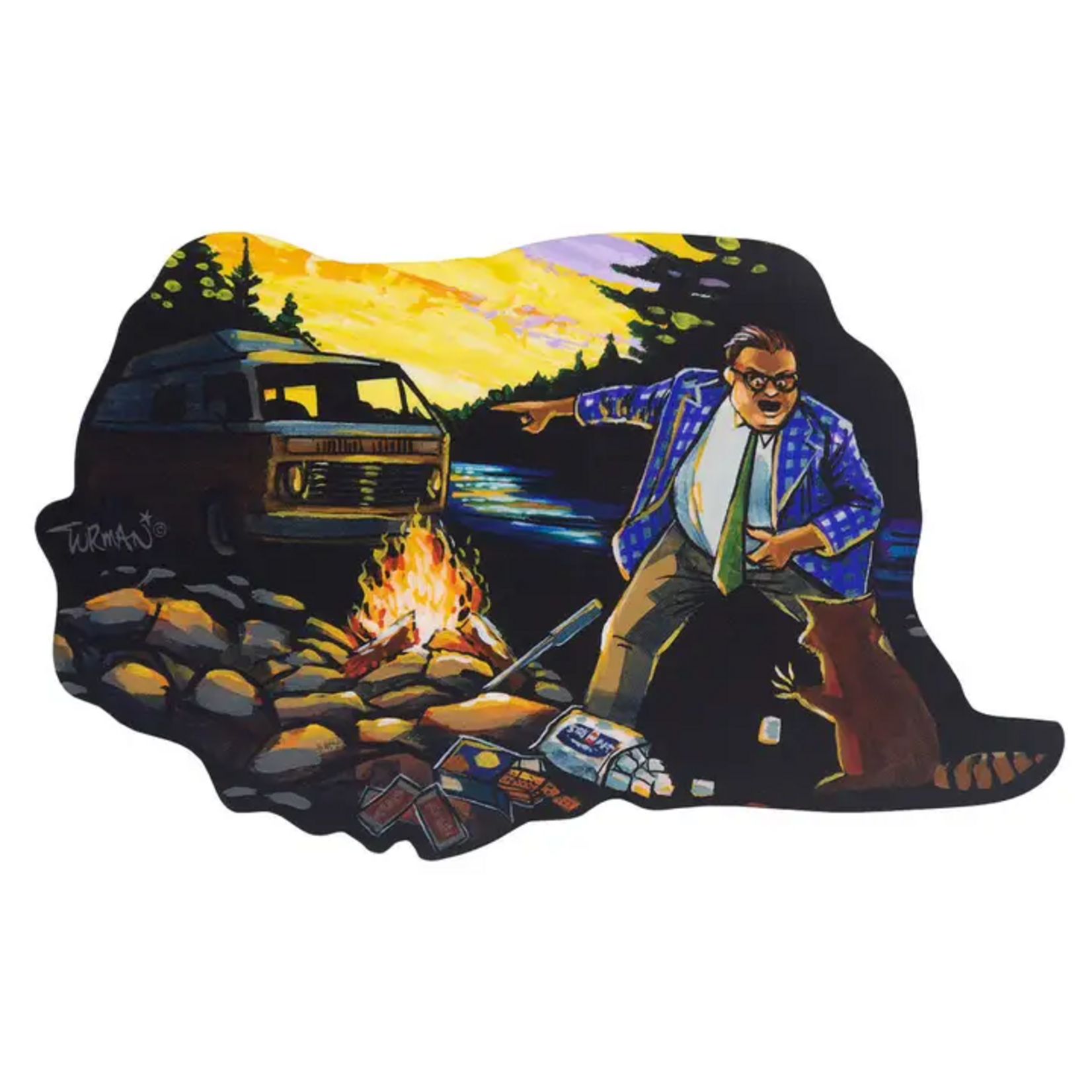 Adam Turman Artwork Camp Down By The River Sticker