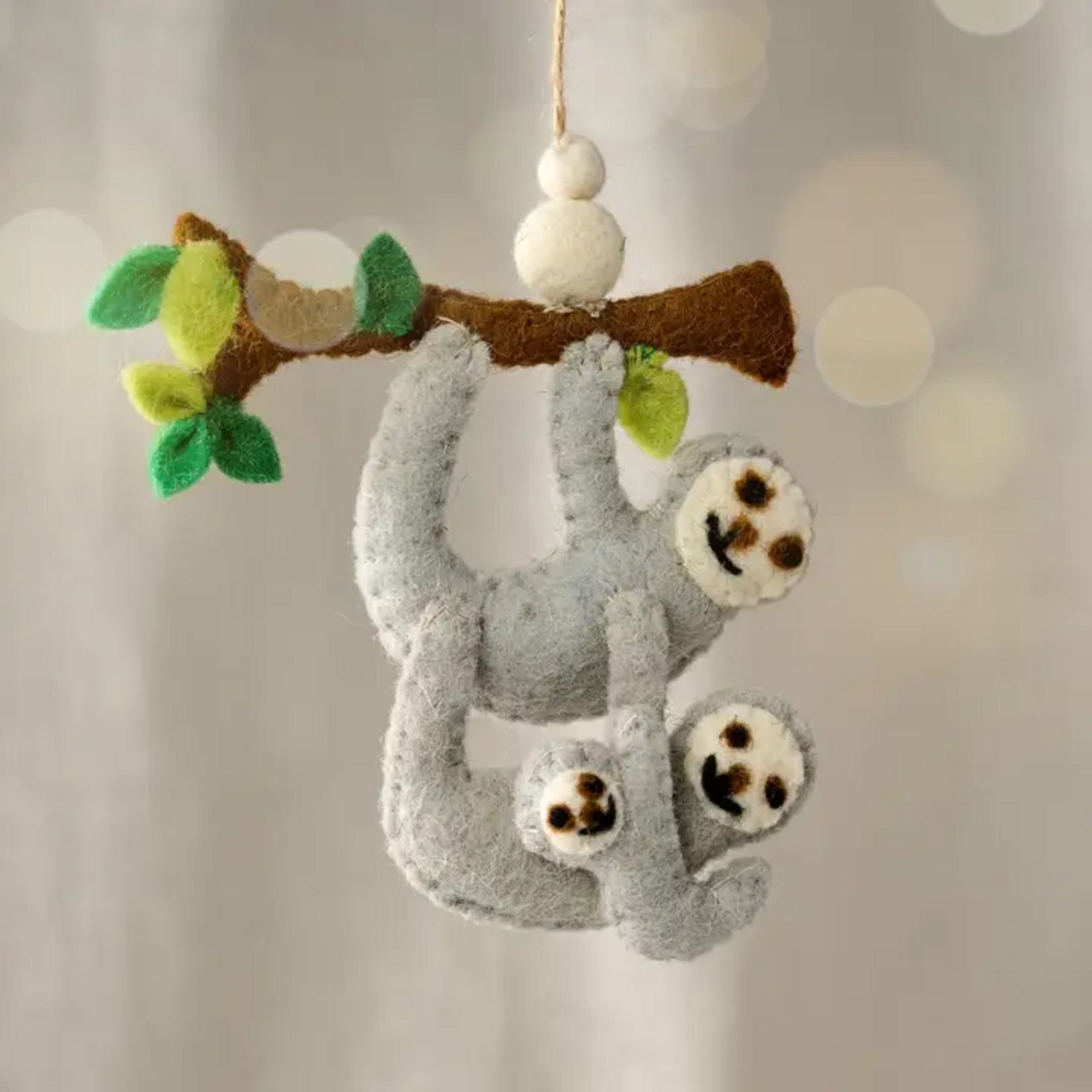Ten Thousand Villages Shya Sloth Family Ornament