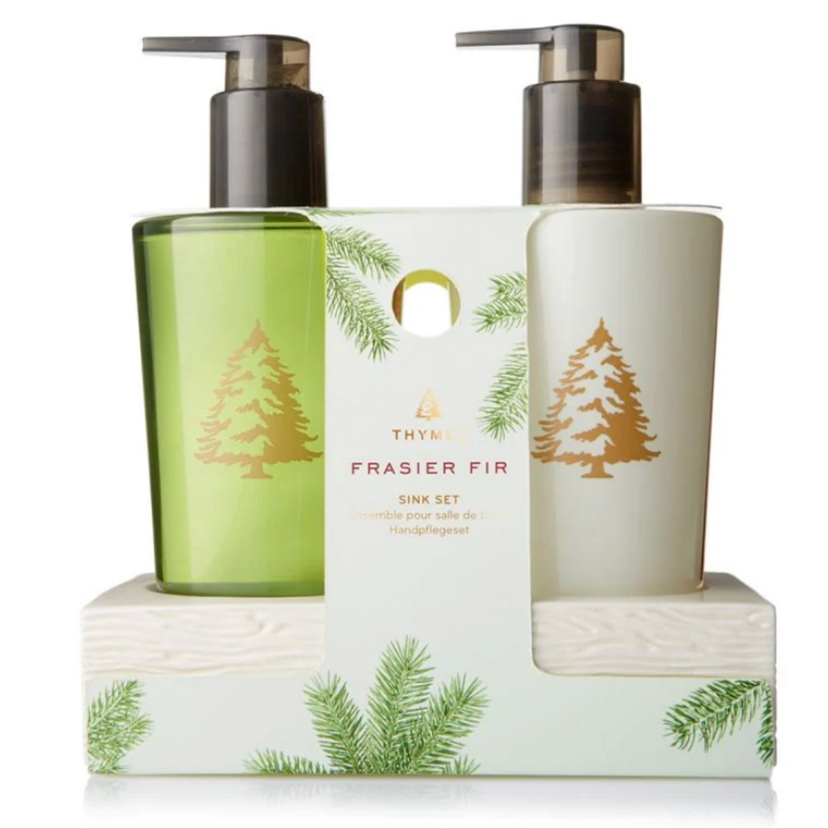 Thymes Frasier Fir Sink Set with Ceramic Caddy