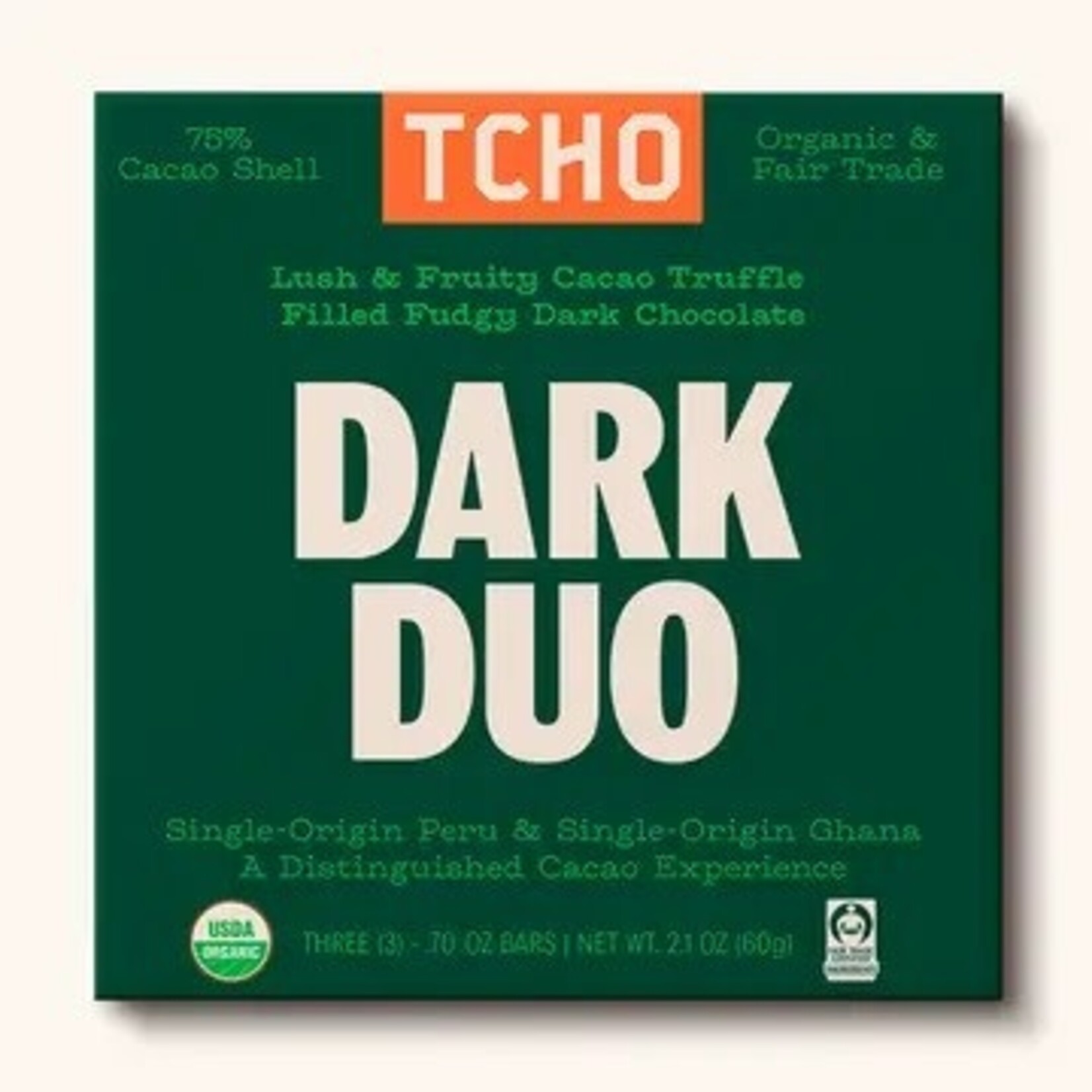 Dark Duo 75% Dark Chocolate Truffle Bar