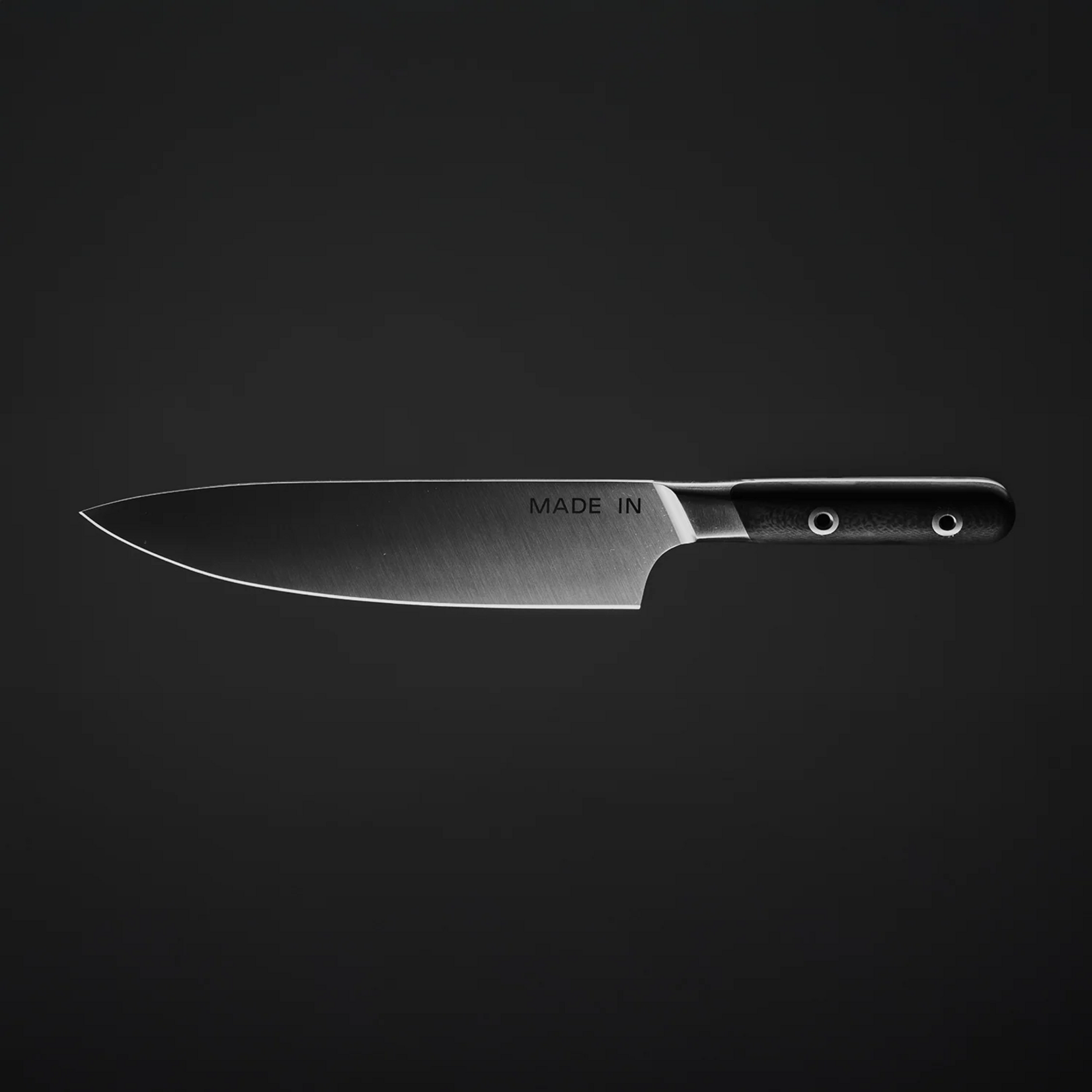 Made In LE Carbon Fiber - 8" Chef Knife with Stainless Steel Blade & Hallow Rivets | Made In