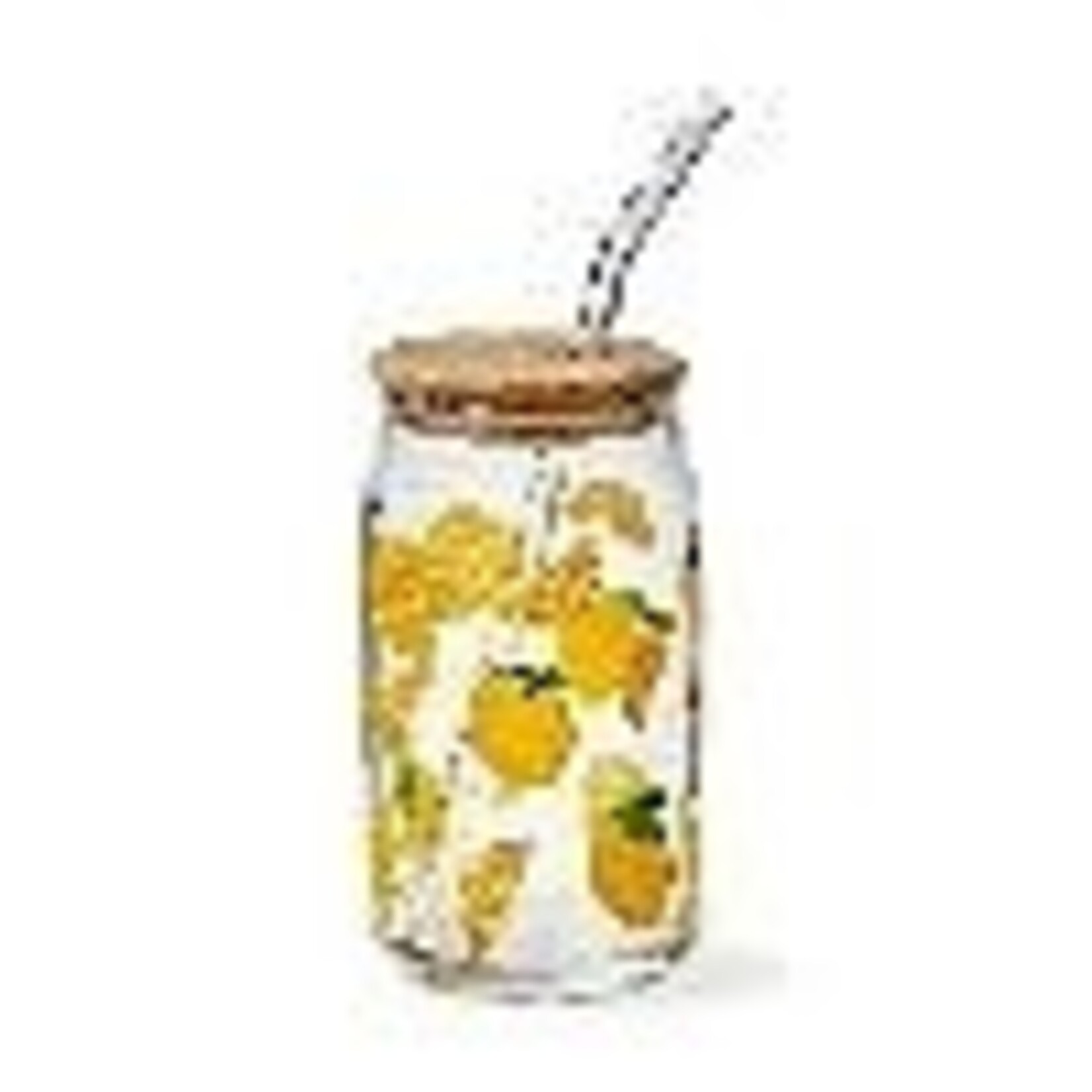 Tag Tumbler - Lemon Lidded Glass with Straw | Tag