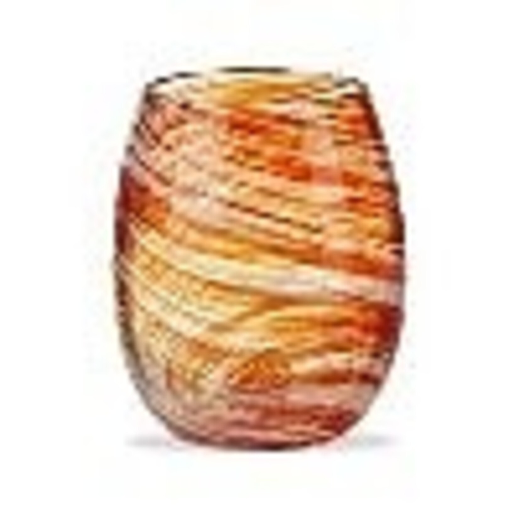 Tag Swirl Stemless Wine Glass Orange | Tag