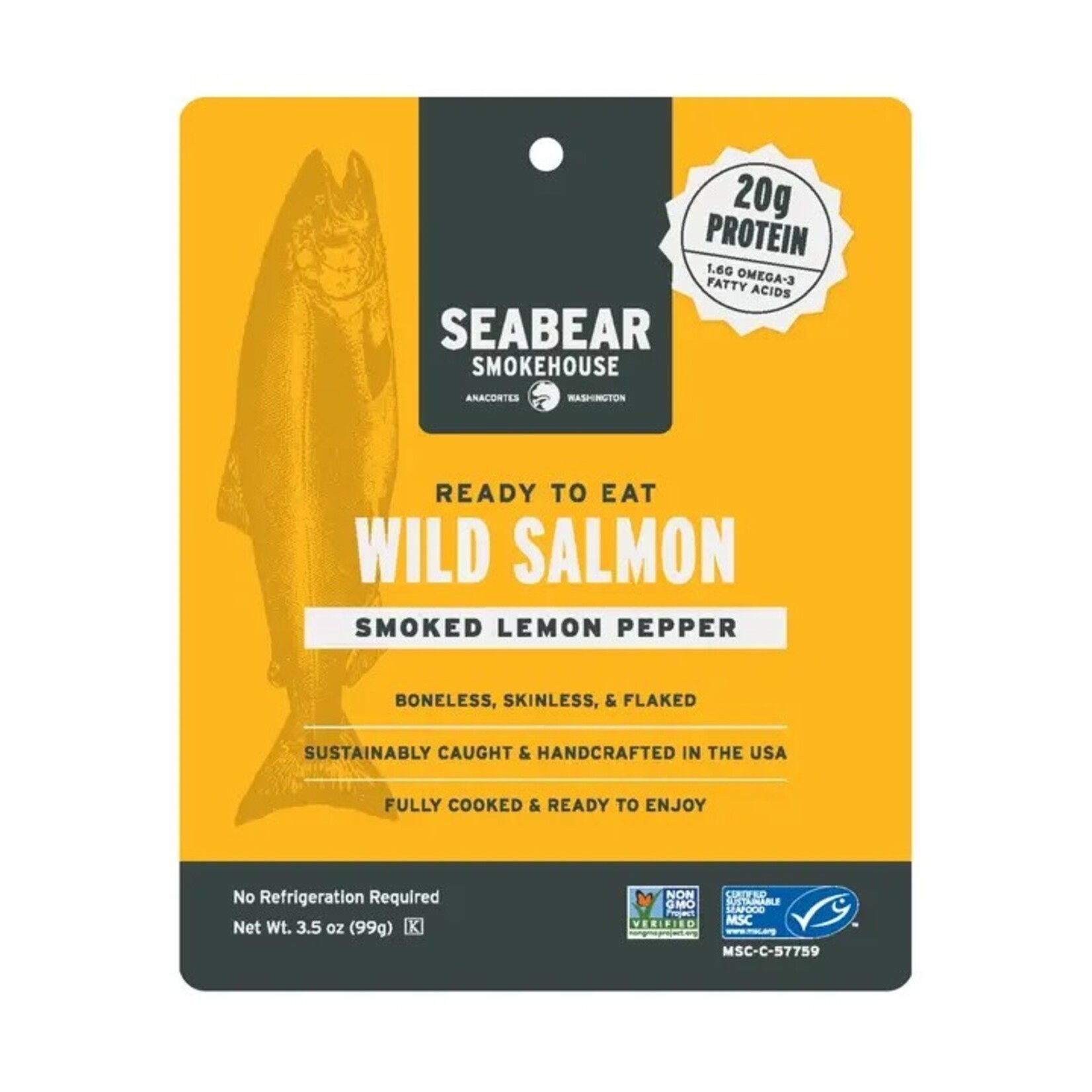 SeaBear Smokehouse Ready To Eat Lemon Pepper Pink Salmon