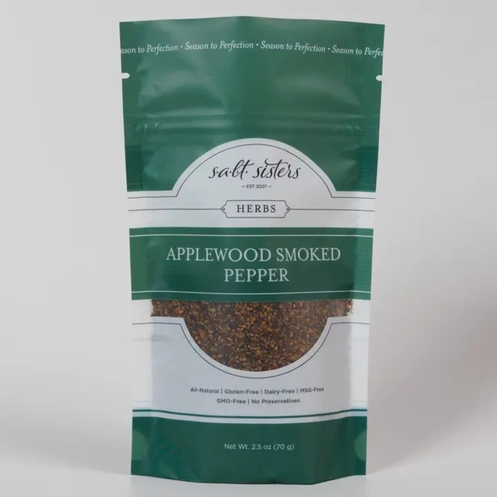 Salt Sisters Cracked Peppercorns - Applewood Smoked - 2.5 oz