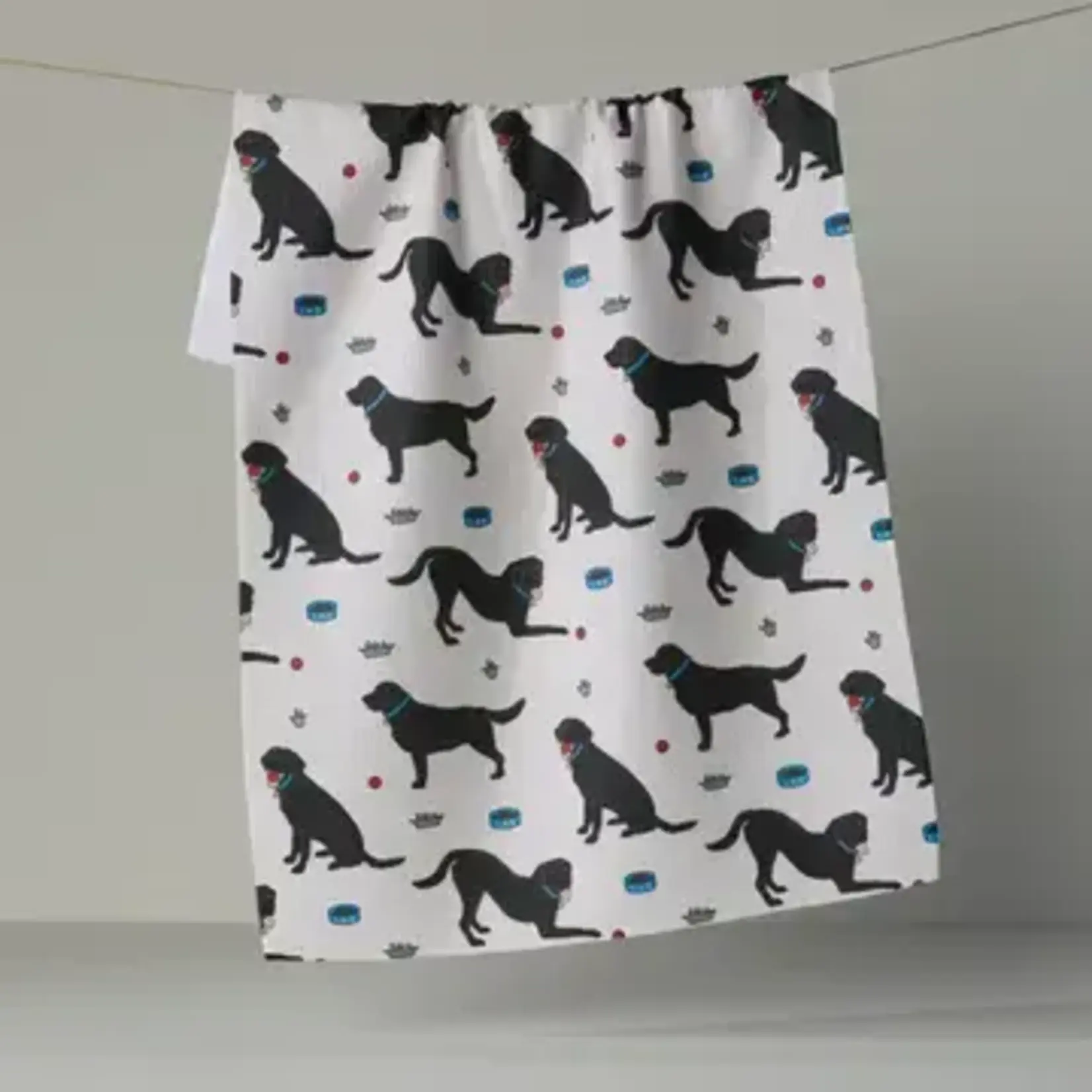 Geometry Lab Pals Tea Towel Black Lab