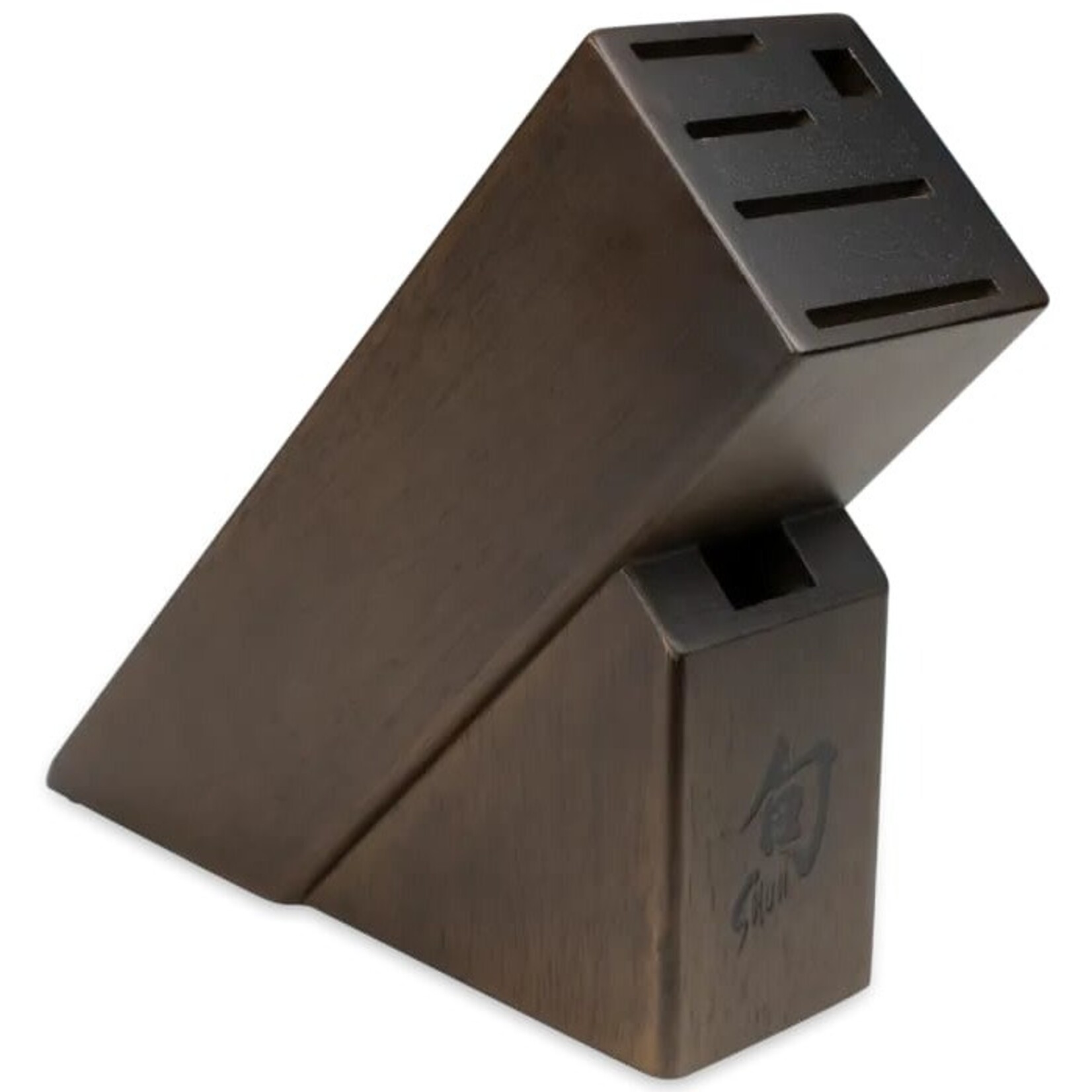 Shun Bamboo Slimline Block: 6-Slot / Dark Stain