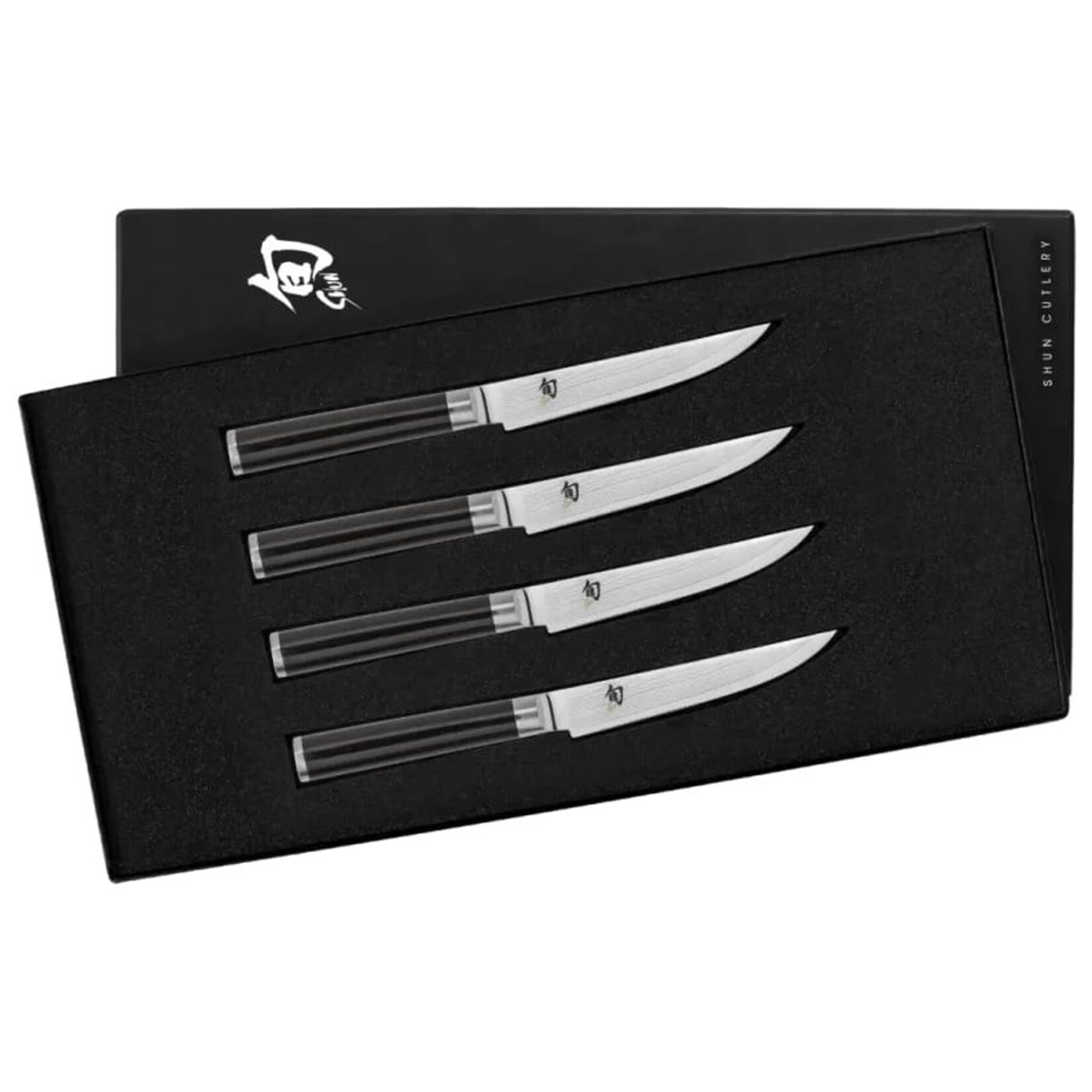 Shun Classic 4 Pc Steak Knife Set: Four Steak Knives (DM0711) in a boxed set