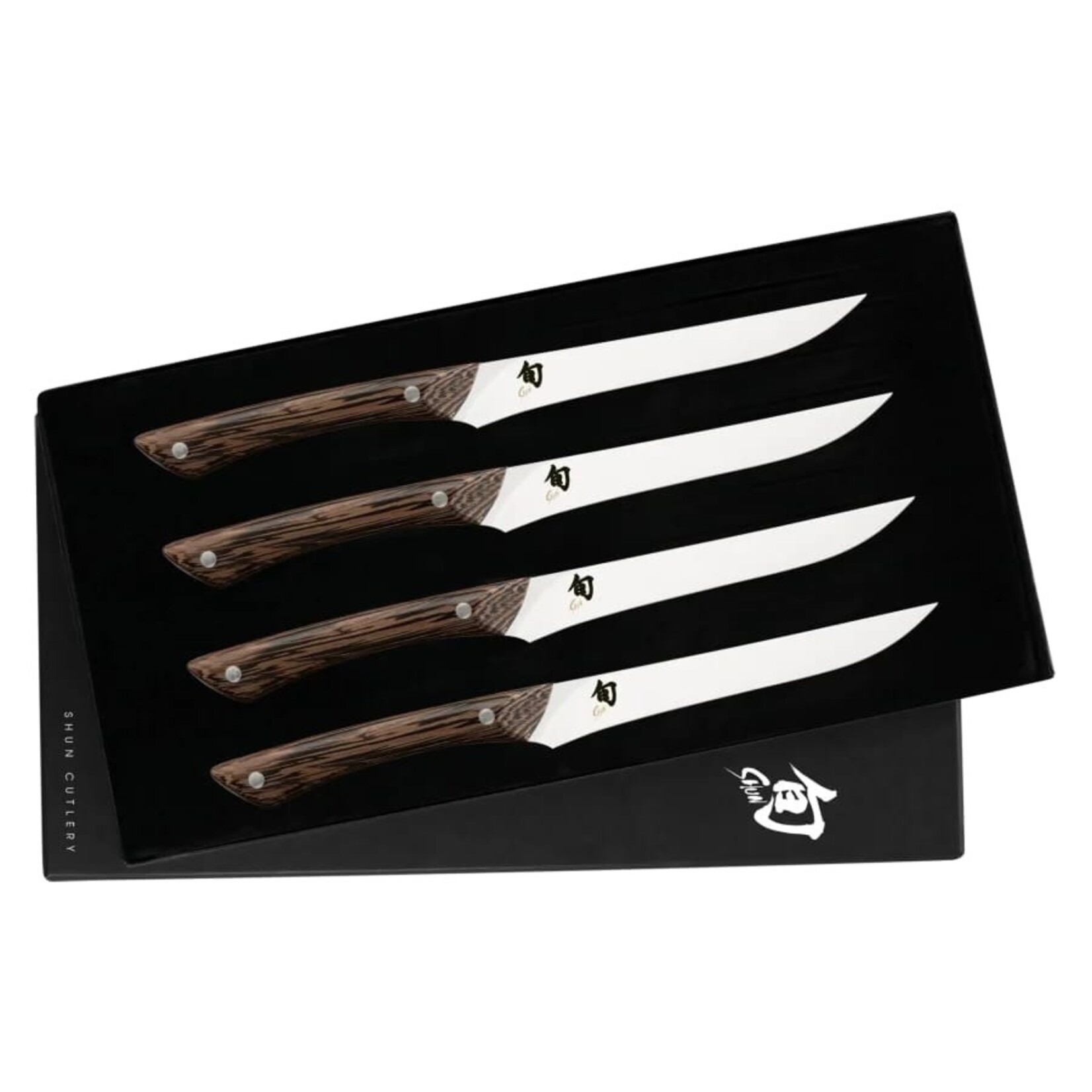 Shun Shima Natural 4pc. Steak Set: Four, 5" steak knives in a boxed set.