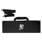 Shun Knife Roll: 8-Slot (Black w/ Shoulder Strap & White Shun Logo)