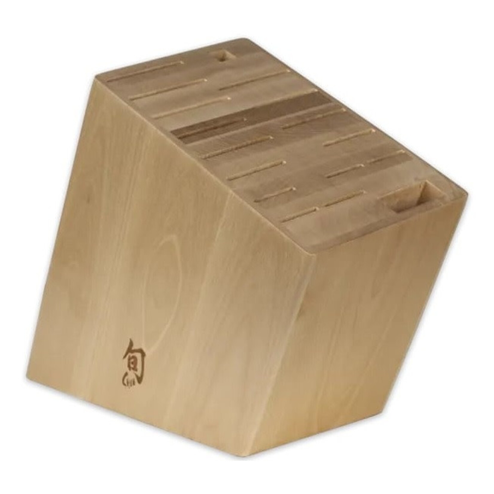 Shun Angled Block: 17-Slot Birch
