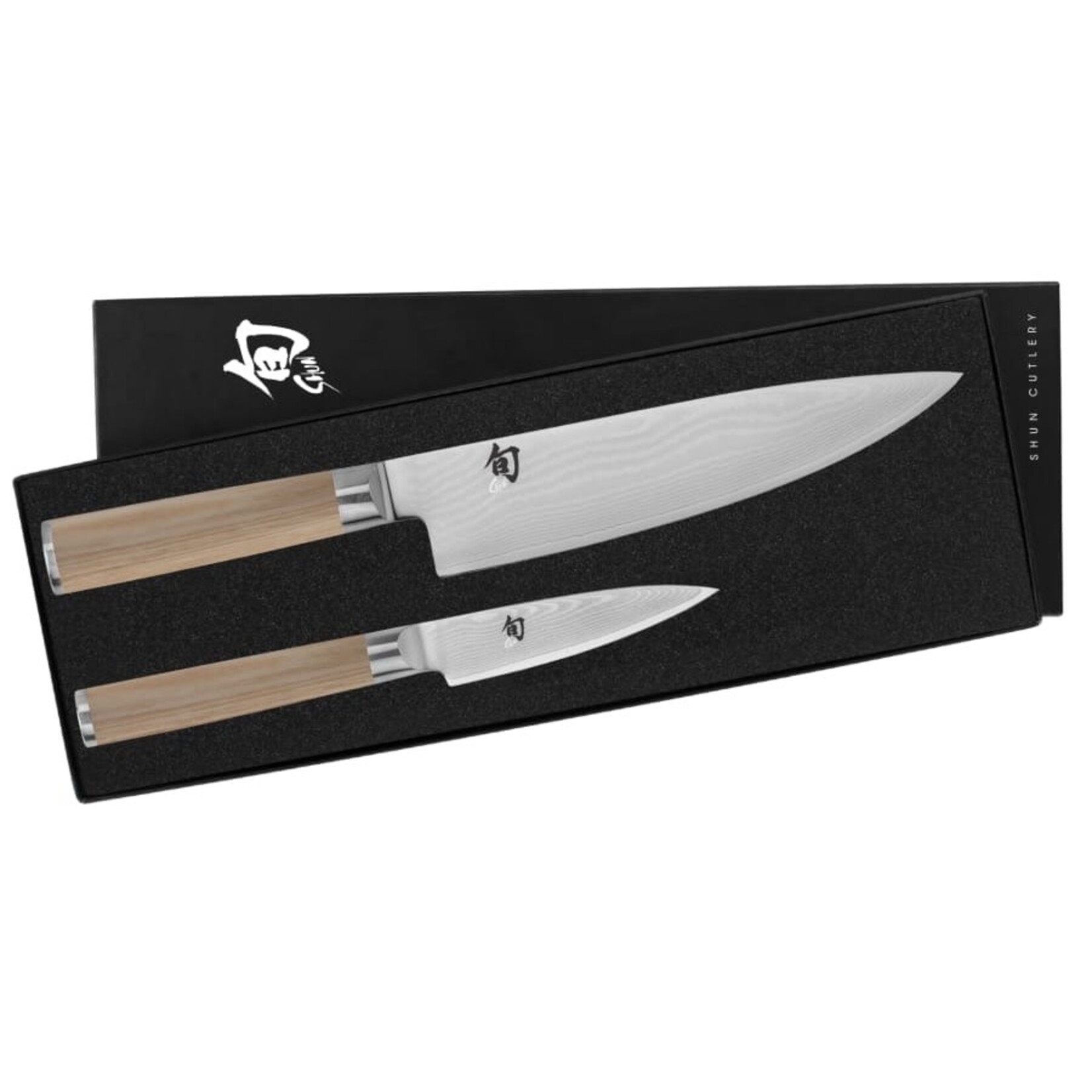 Shun Classic Blonde 2 Pc Starter Set: Paring 3.5" and Chef's 8", in a boxed set.
