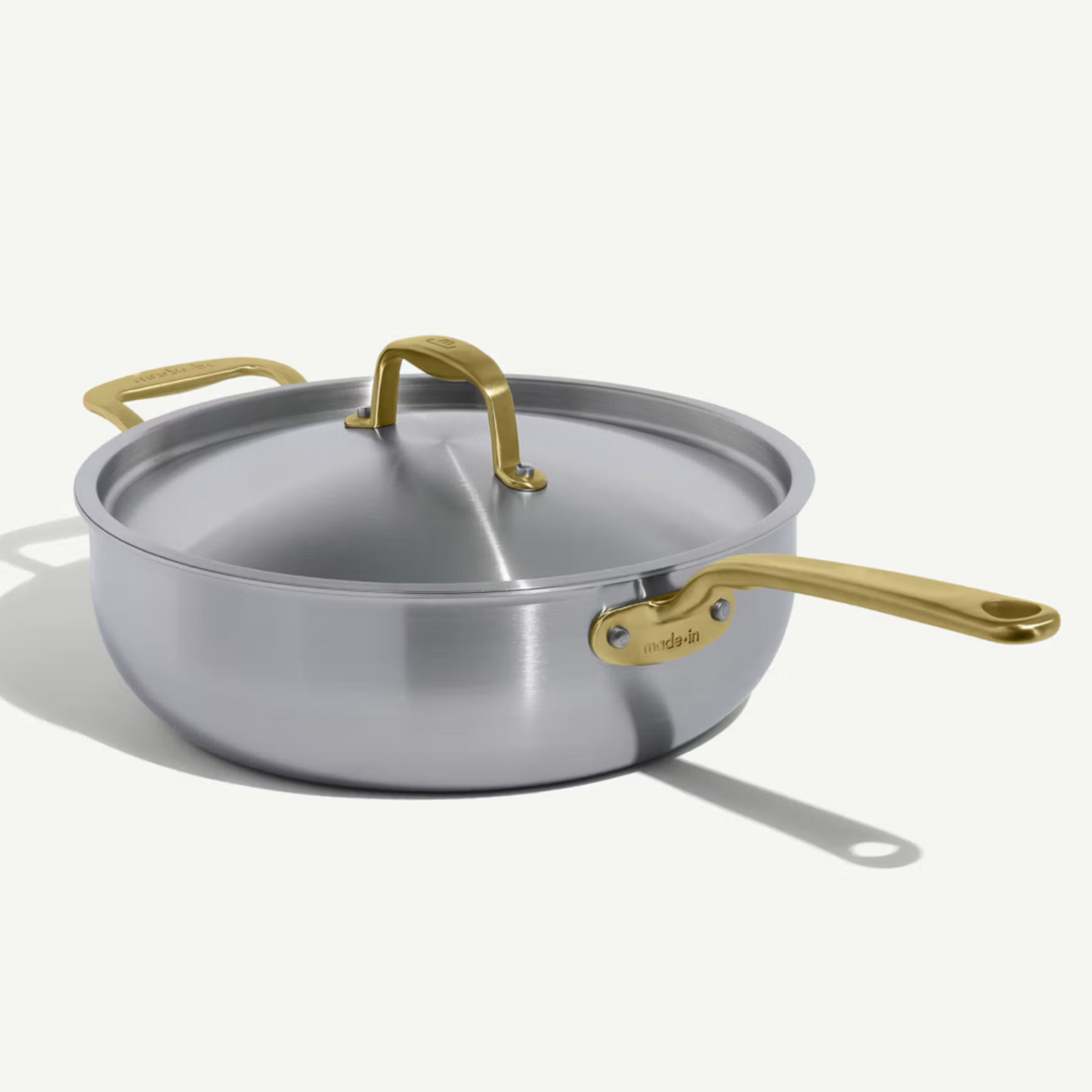 Made In 5qt Stainless Clad Saucier - Antique Brass
