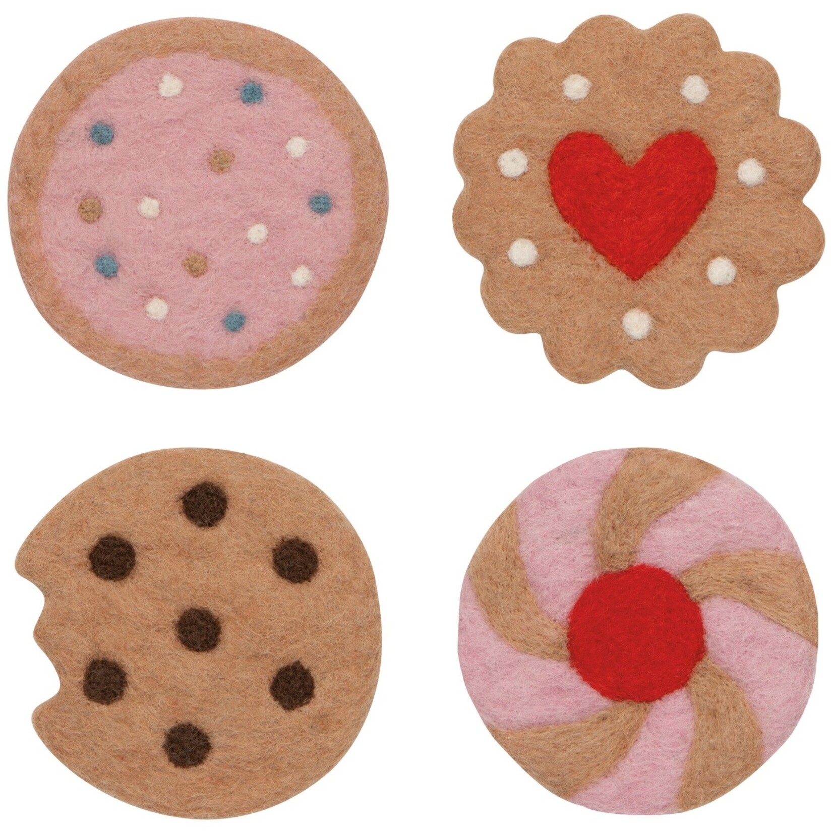 Danica Brands Cookies Felt Coasters Set of 4 Assorted | Danica Brands
