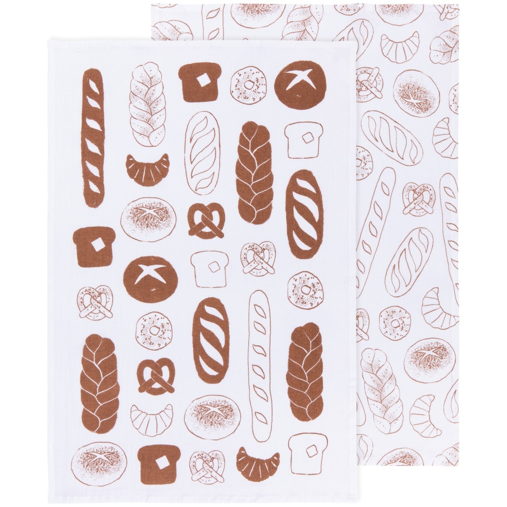 Danica Brands Printed Floursack Dishtowel Set of 2 - Boulangerie-Chestnut | Danica Brands