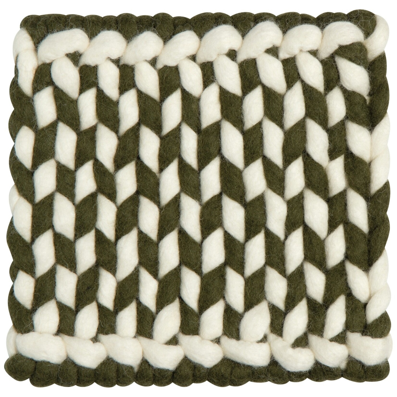 Danica Brands Trivet - Wool Braid Olive Branch
